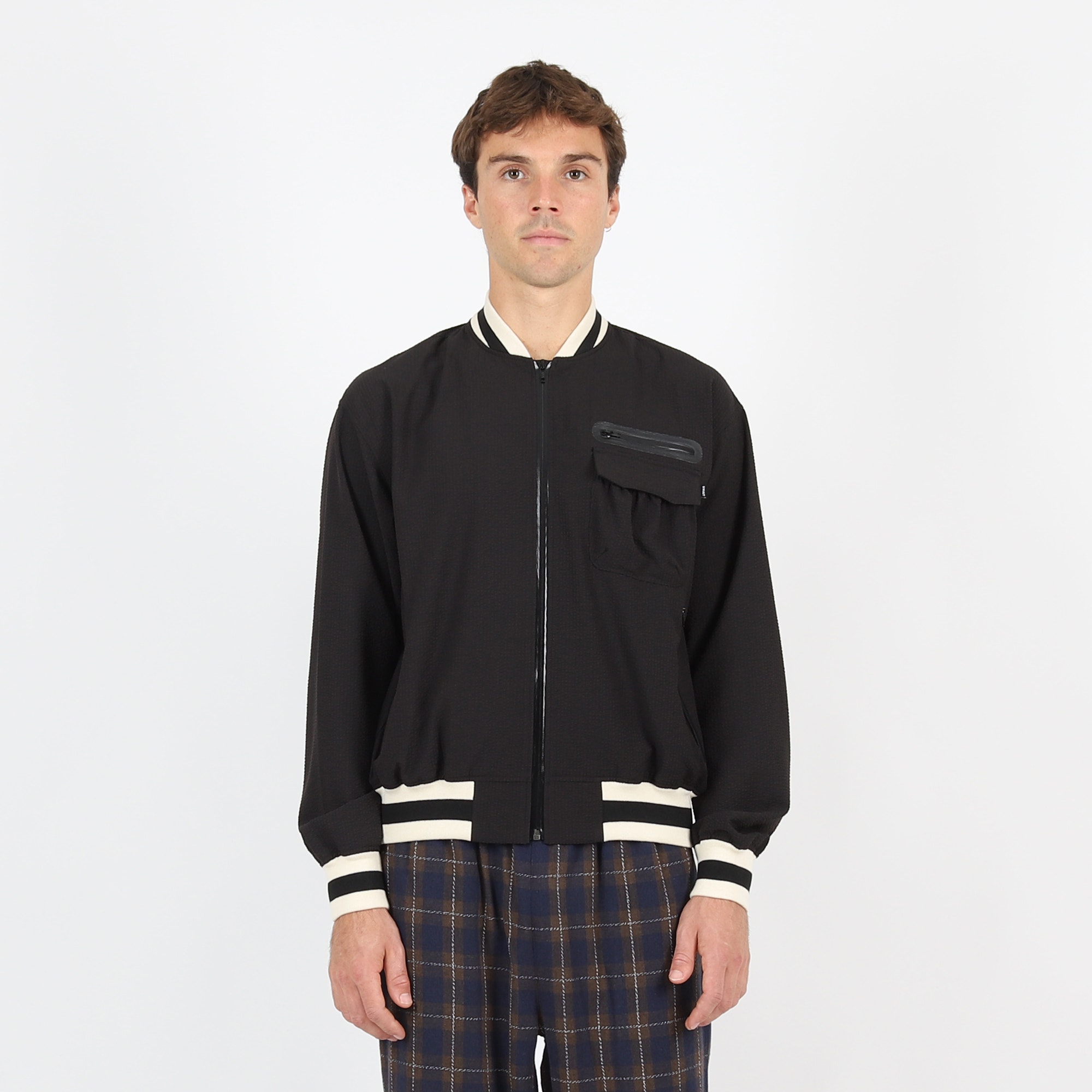 Raining Seersucker Jacket - Black product photo