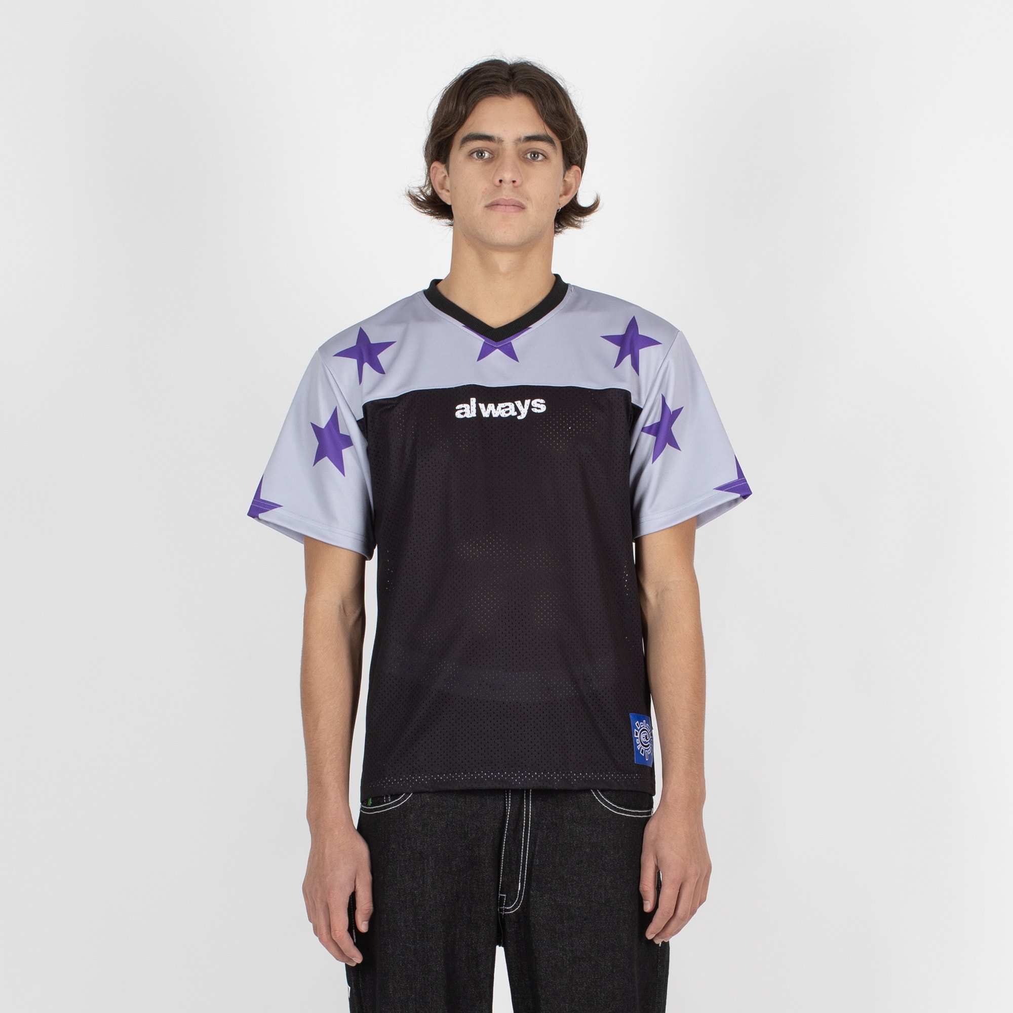 Micro Mesh Star Football Jersey - Grey