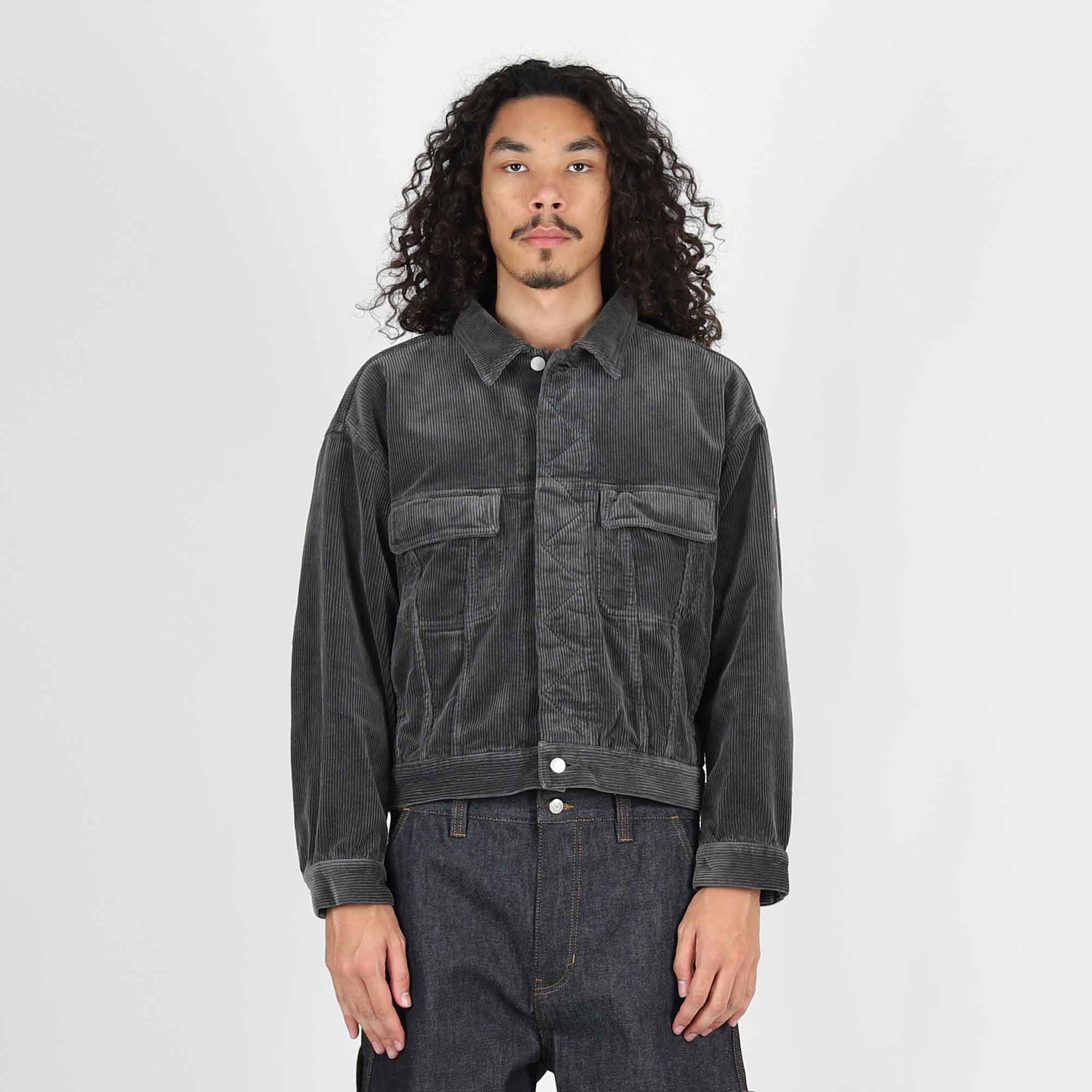 8W Cord Trucker Jacket - Grey product photo