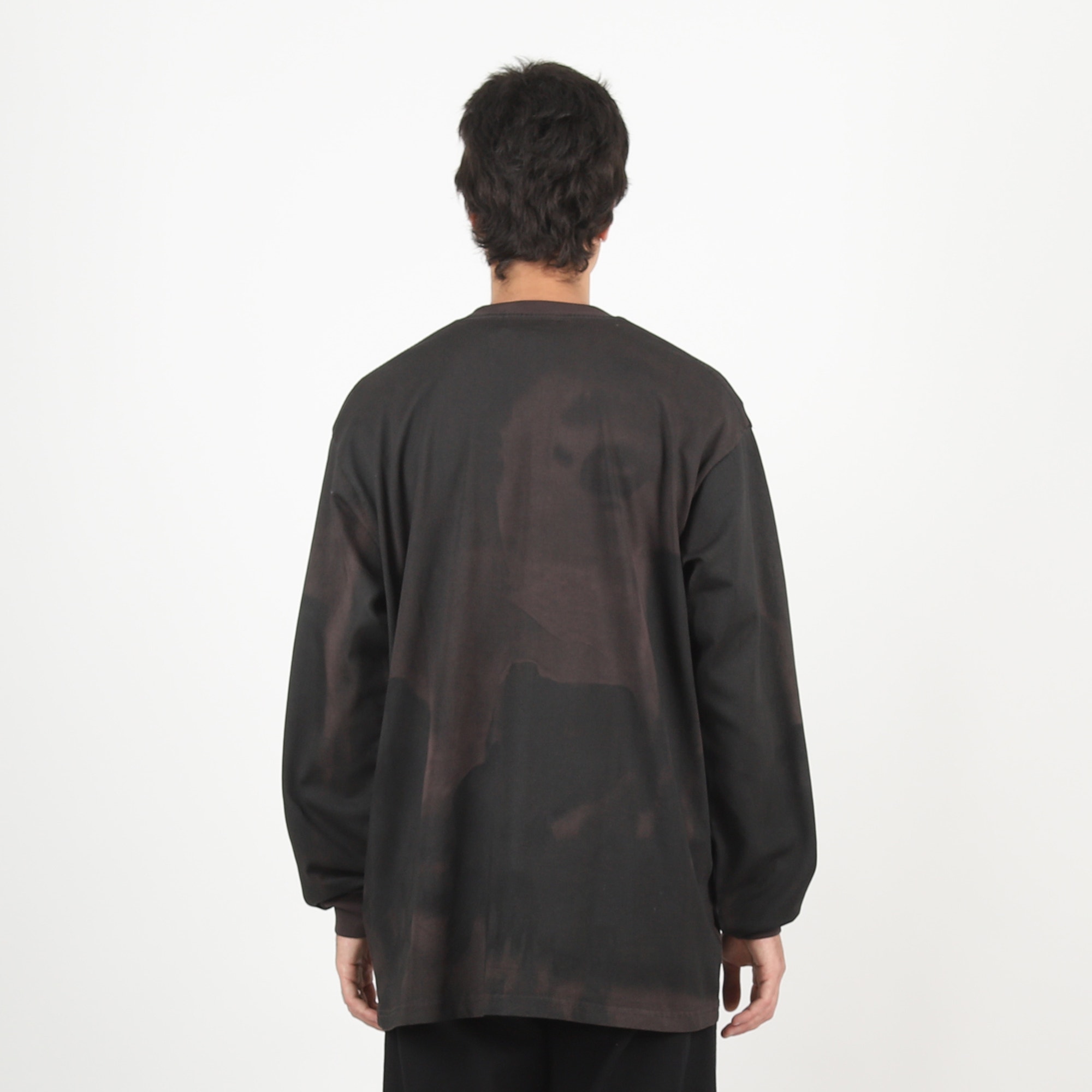 Overprint Logo Relaxed Fit L/S T-Shirt - Black product photo