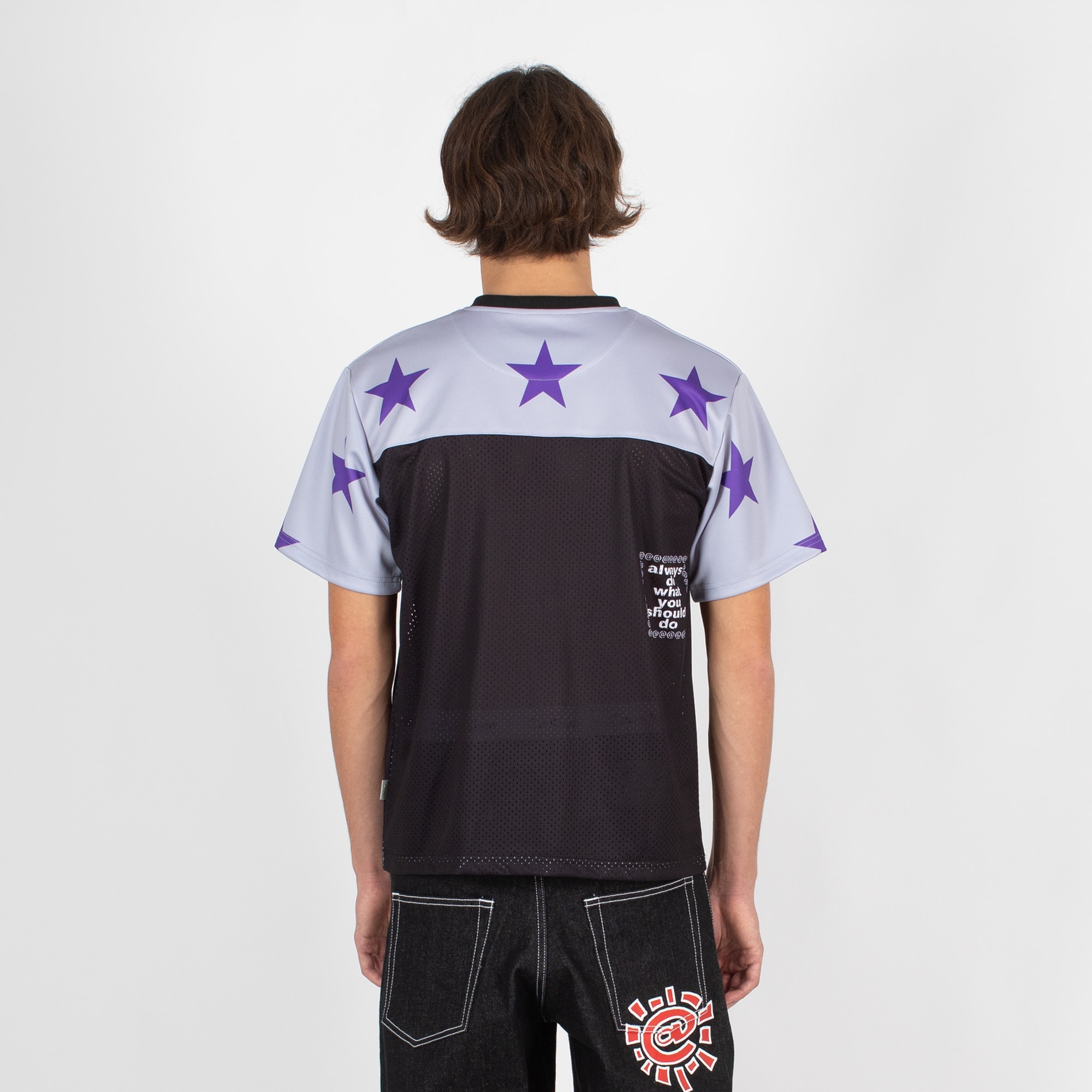 Micro Mesh Star Football Jersey - Grey