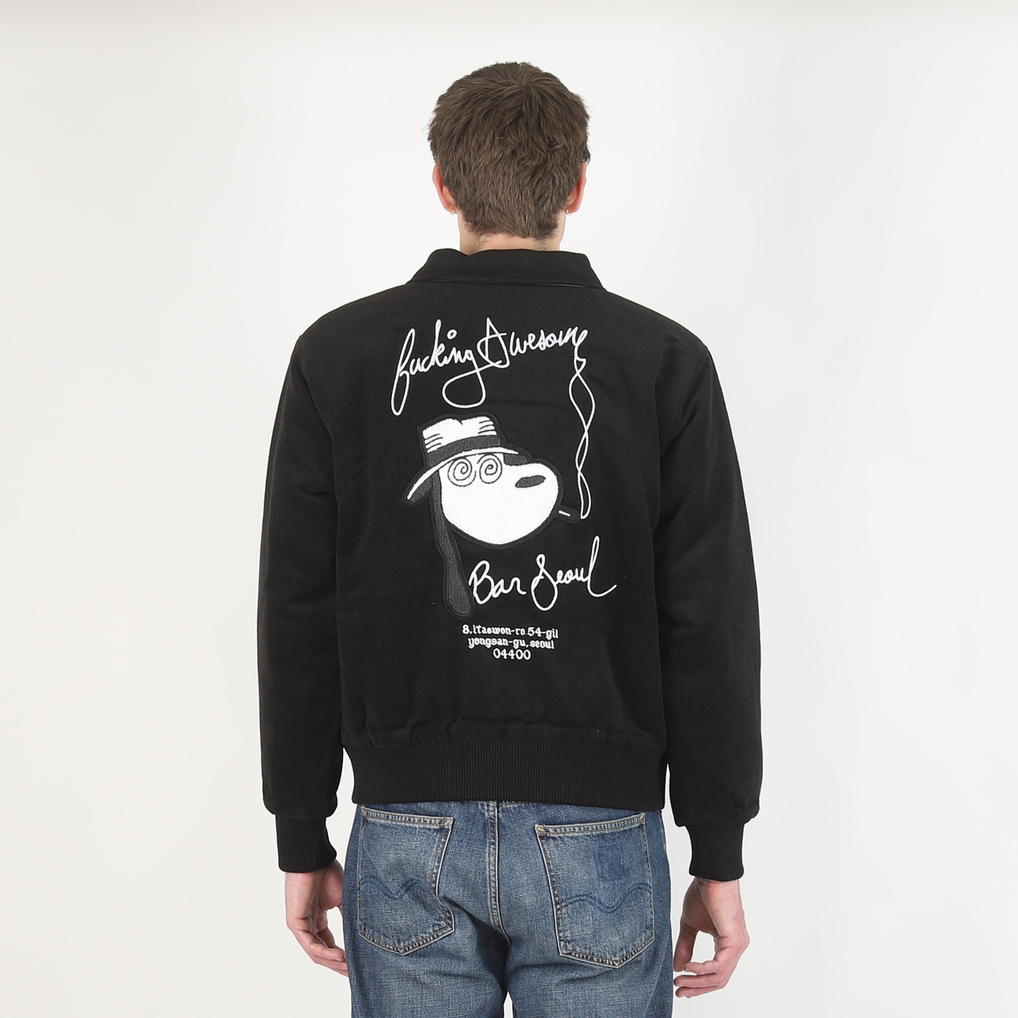 Korea Bar Varsity Jacket - Black product photo