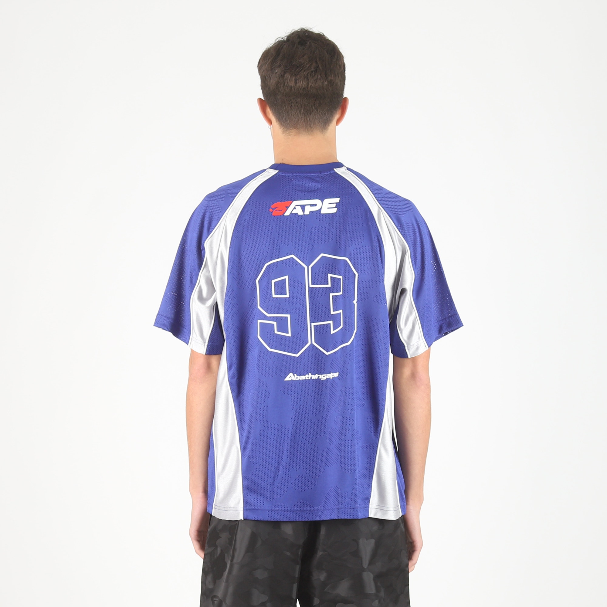 Solid Camo Jacquard Football Jersey - Blue product photo