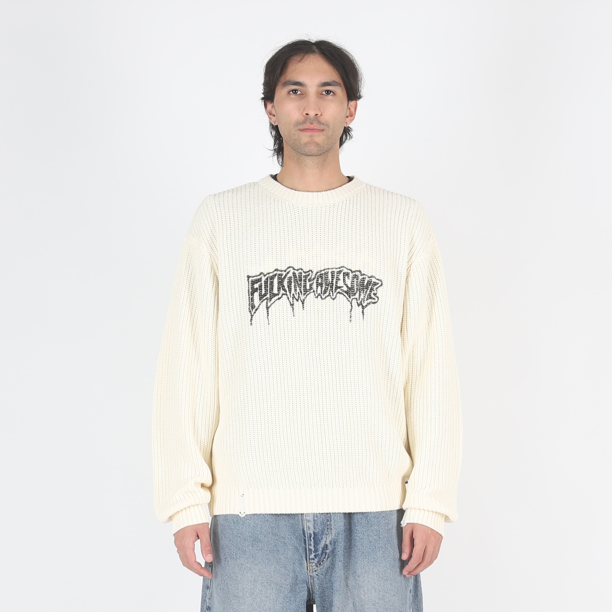 Drip Logo Sweater - Cream product photo