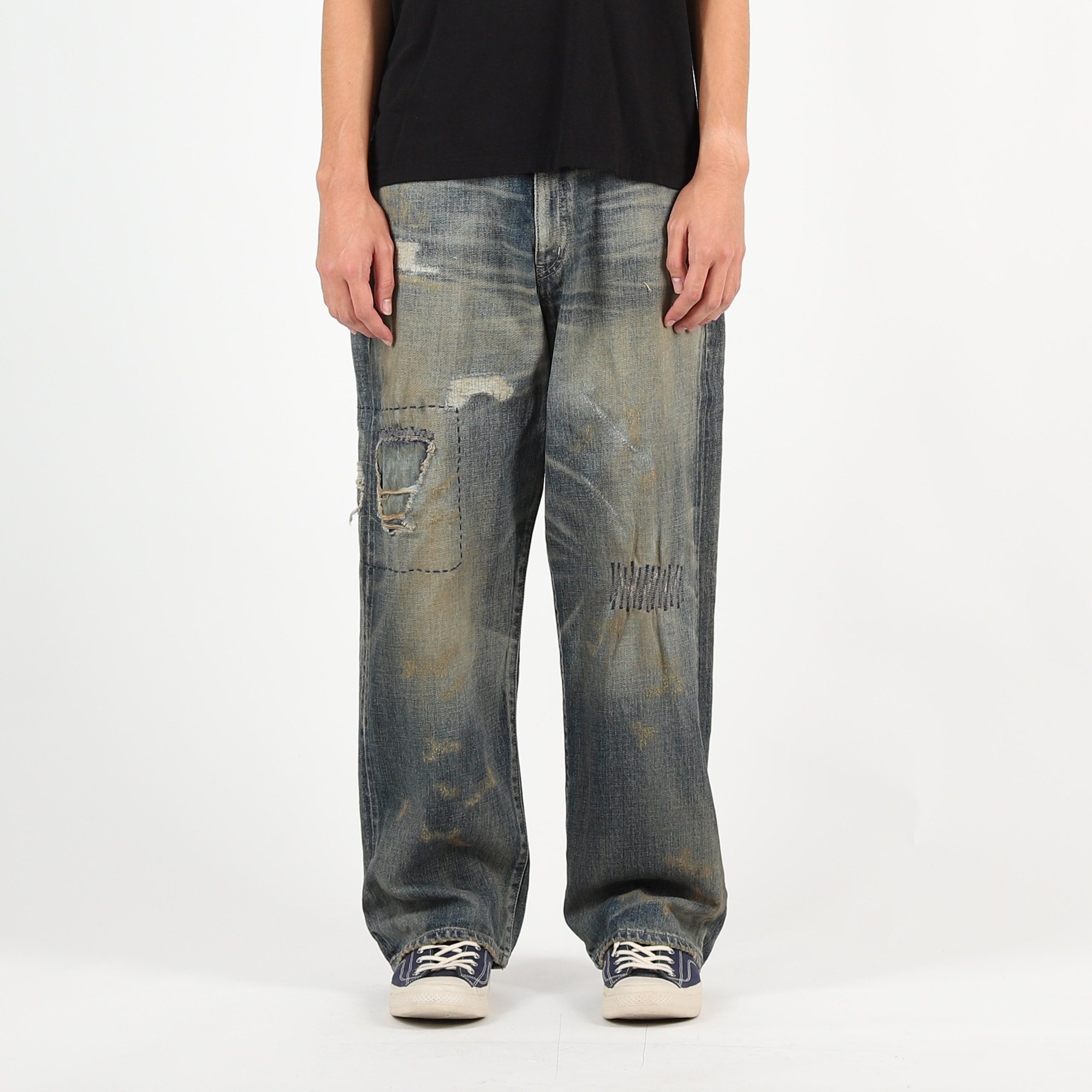 Savage Denim DP Wide Pants - Indigo product photo