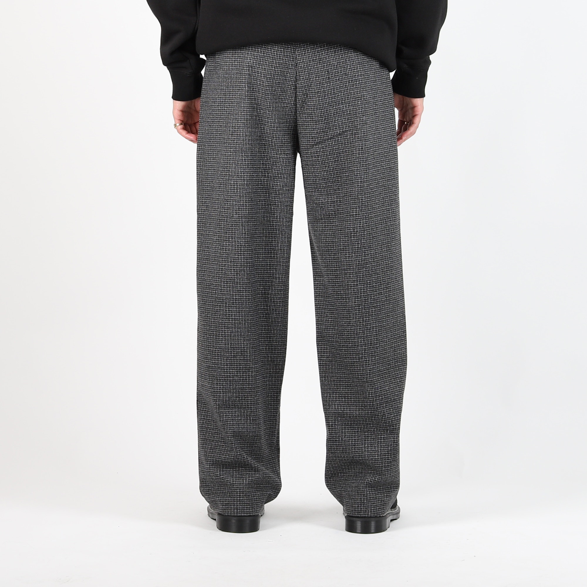 Baggy Pleated Wool Trouser - Shadow Plaid product photo