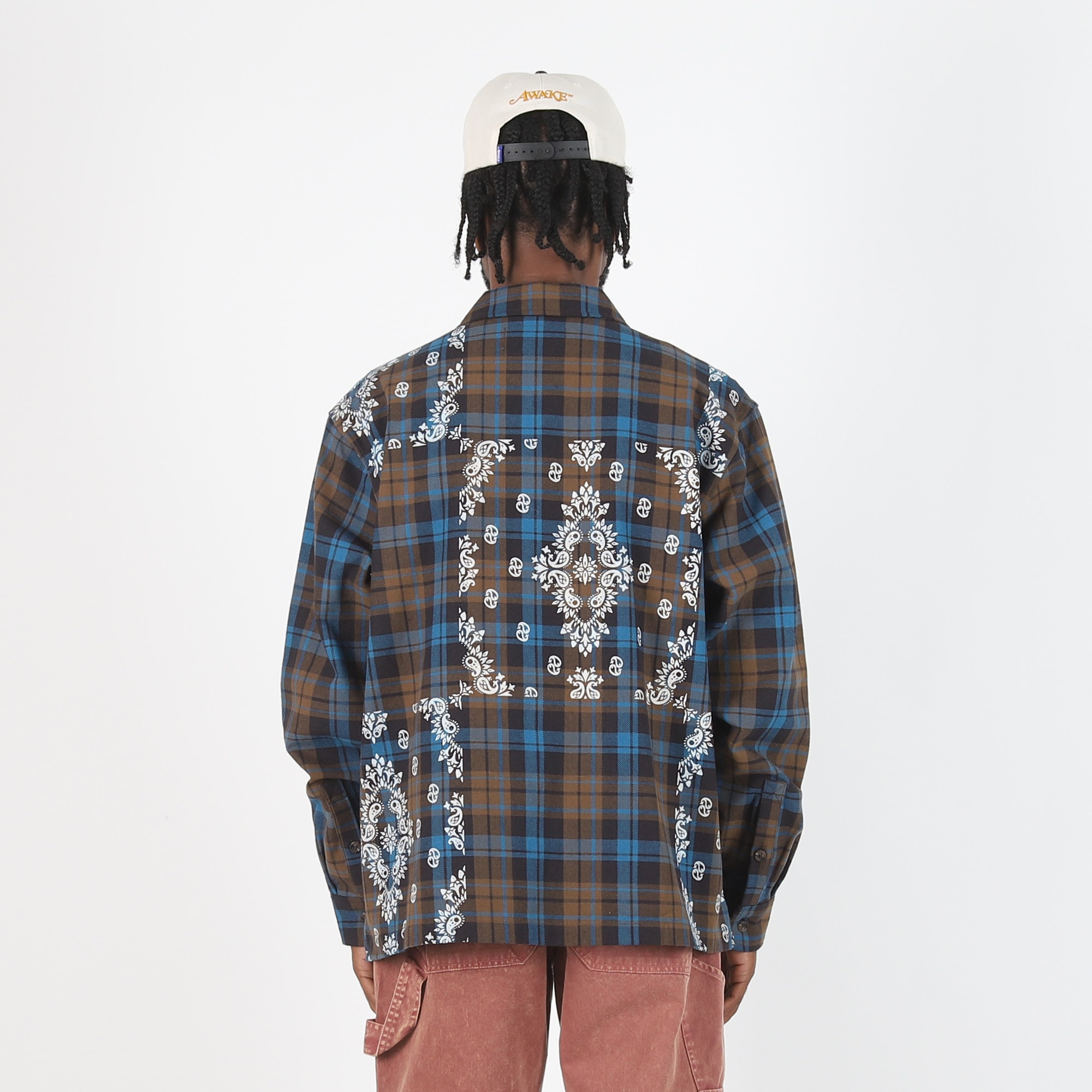 Paisley Printed Flannel Shirt - Brown product photo