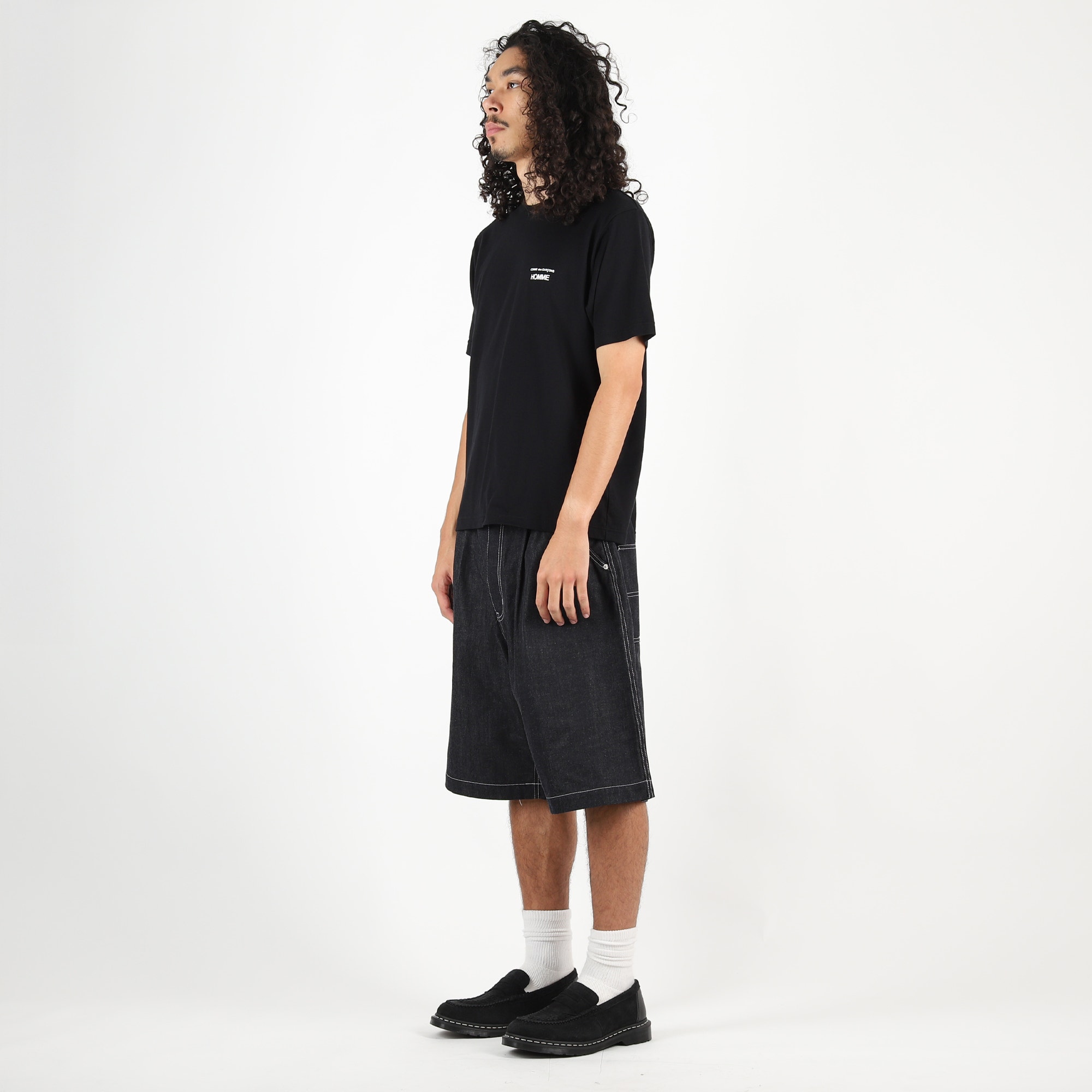 Cotton Nylon Twill Shorts - Navy/White product photo
