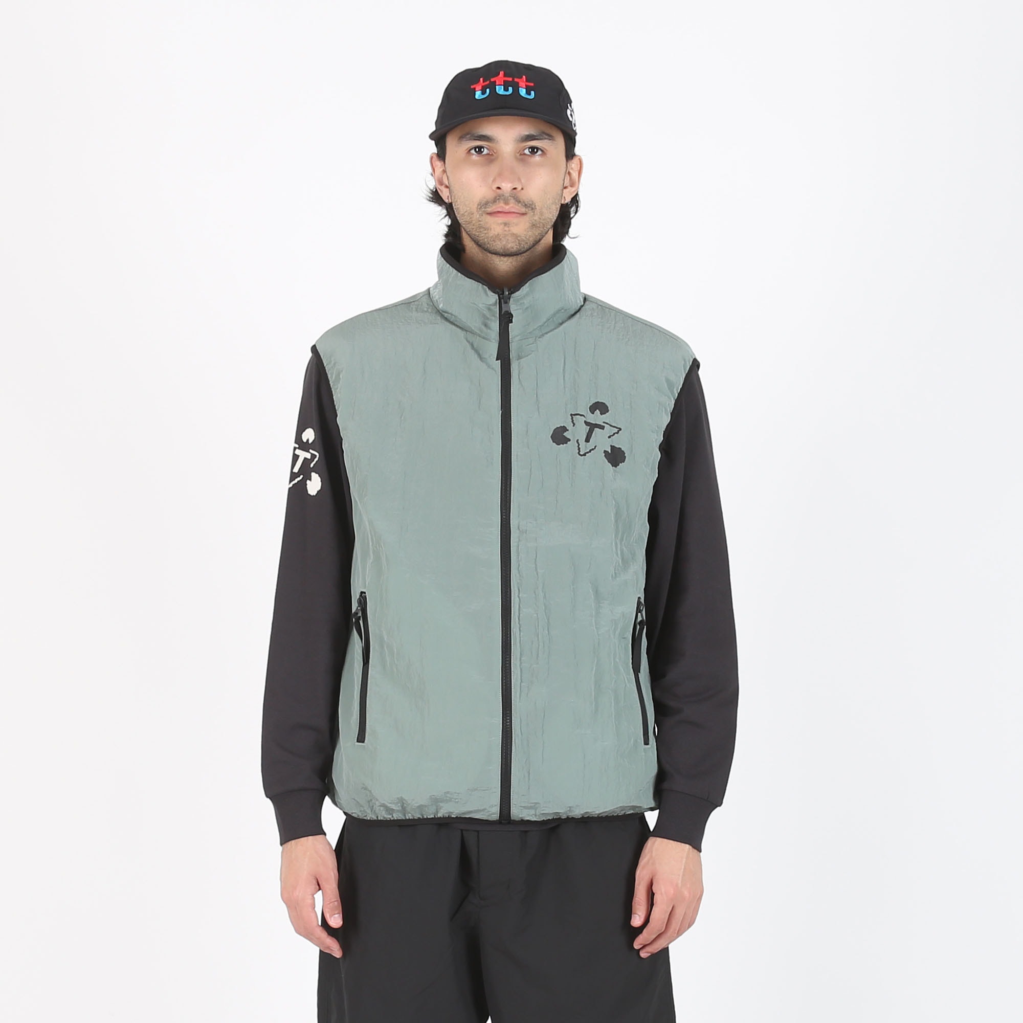 Reversible Fleece Gilet - Olive/Black product photo