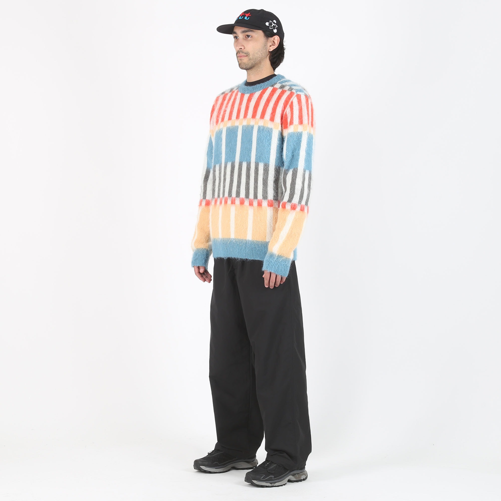 Check Grid Mohair Knitted Jumper - Multi product photo