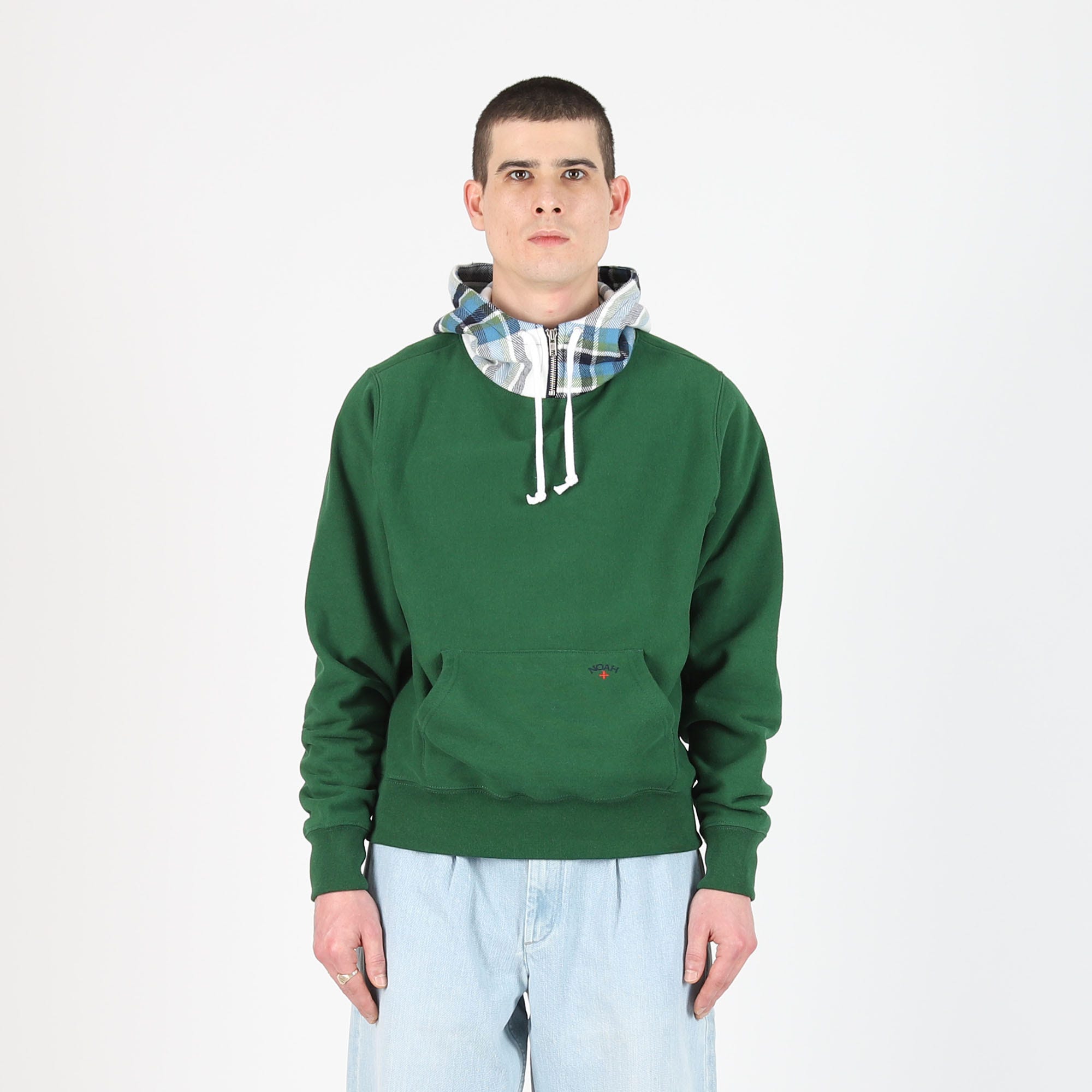 Green flannel hoodie outlet