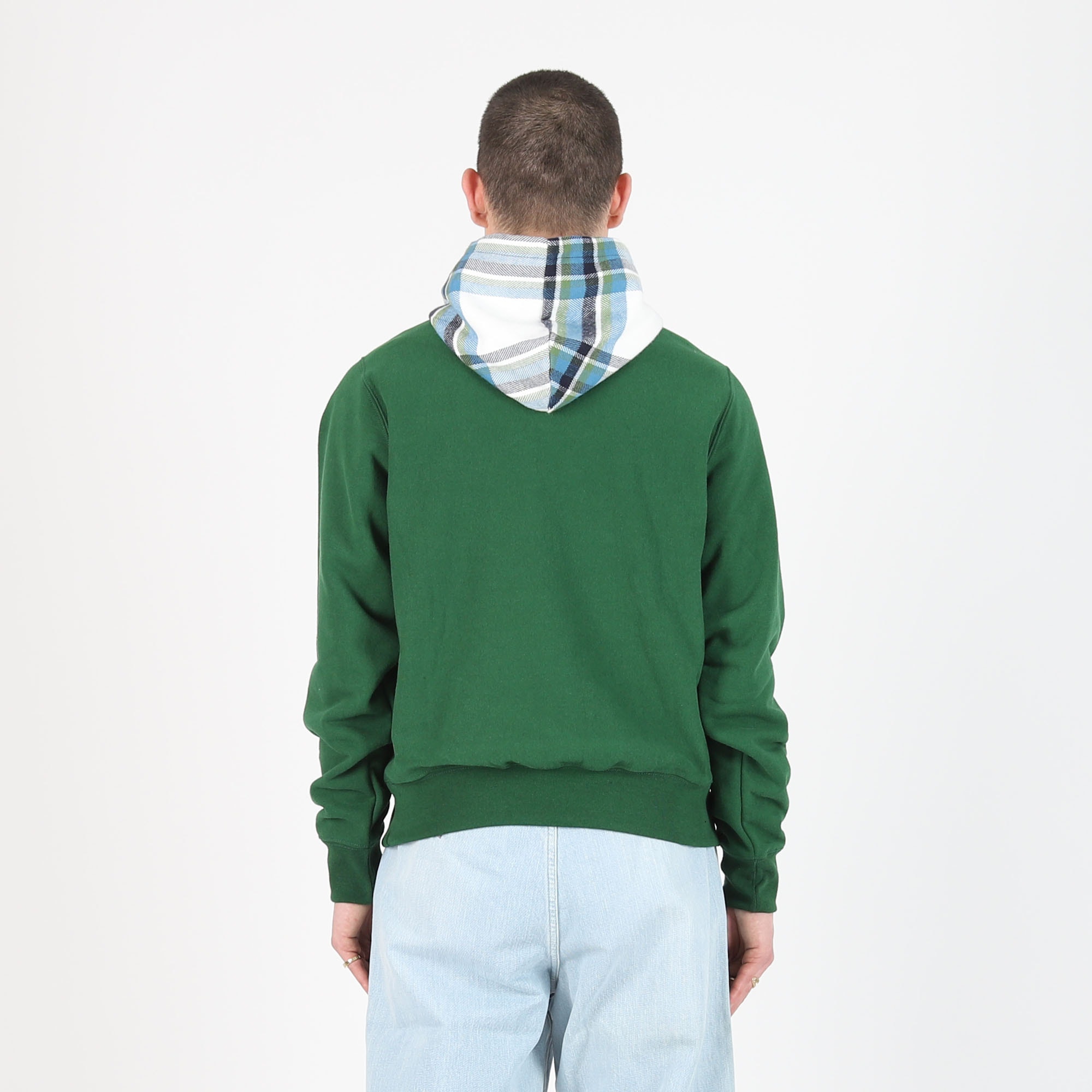 Flannel Hood Sweatshirt - Spartan Green product photo