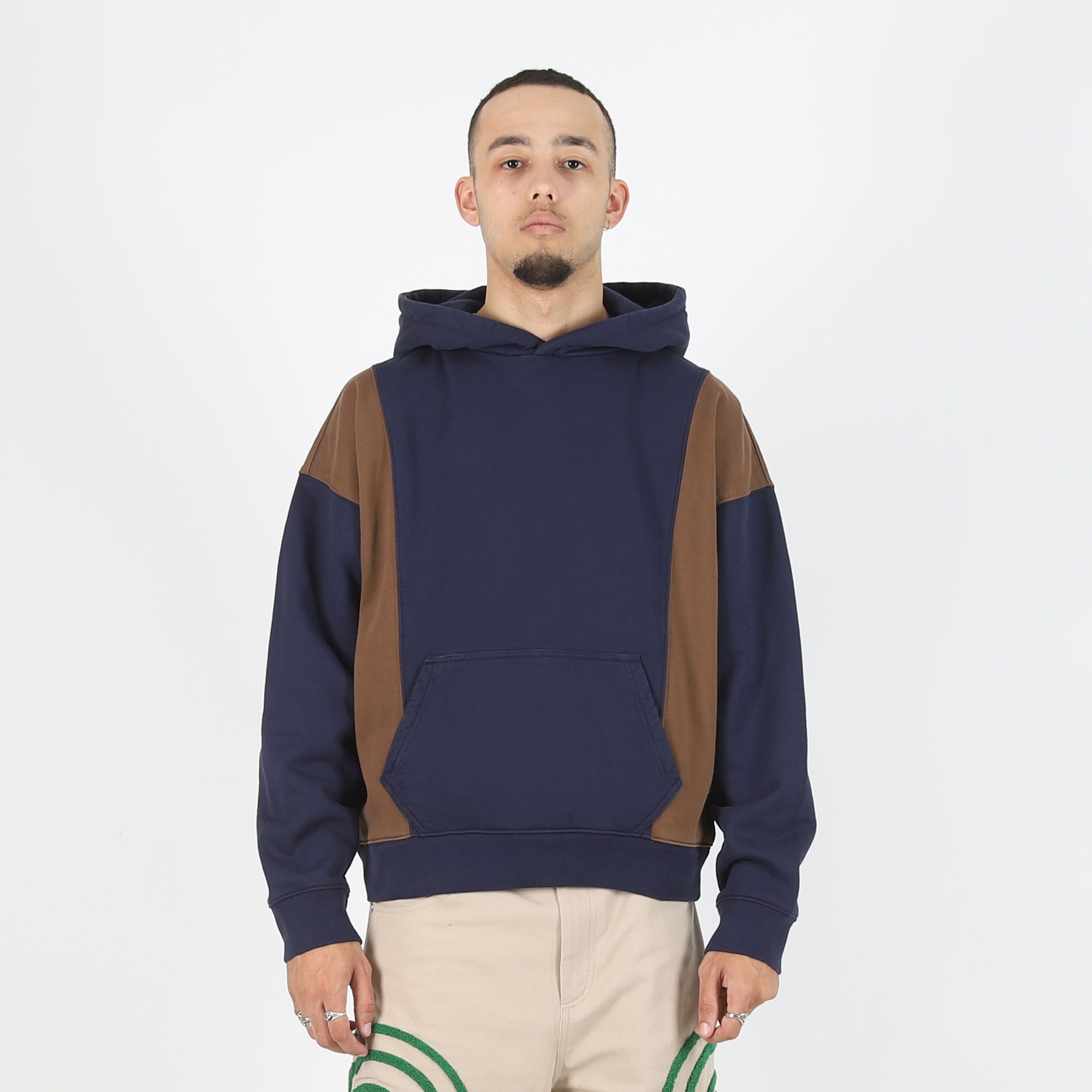 Mendoza Cropped Hooded Sweatshirt - Navy product photo