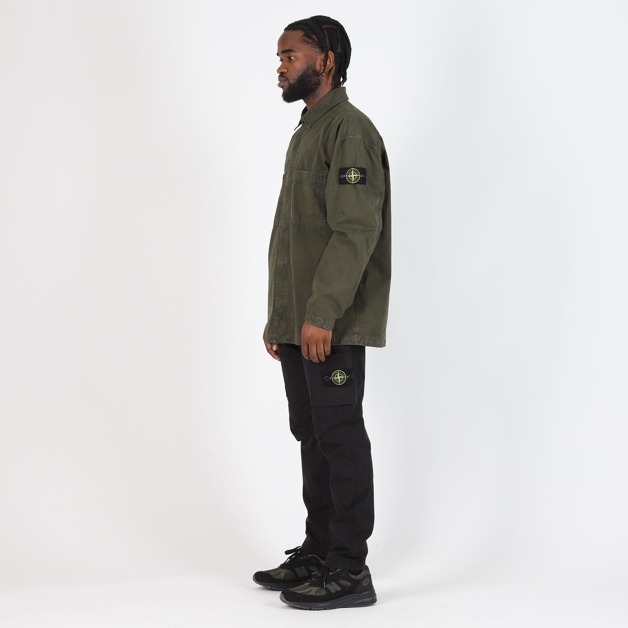 Stone island outlet overshirt olive