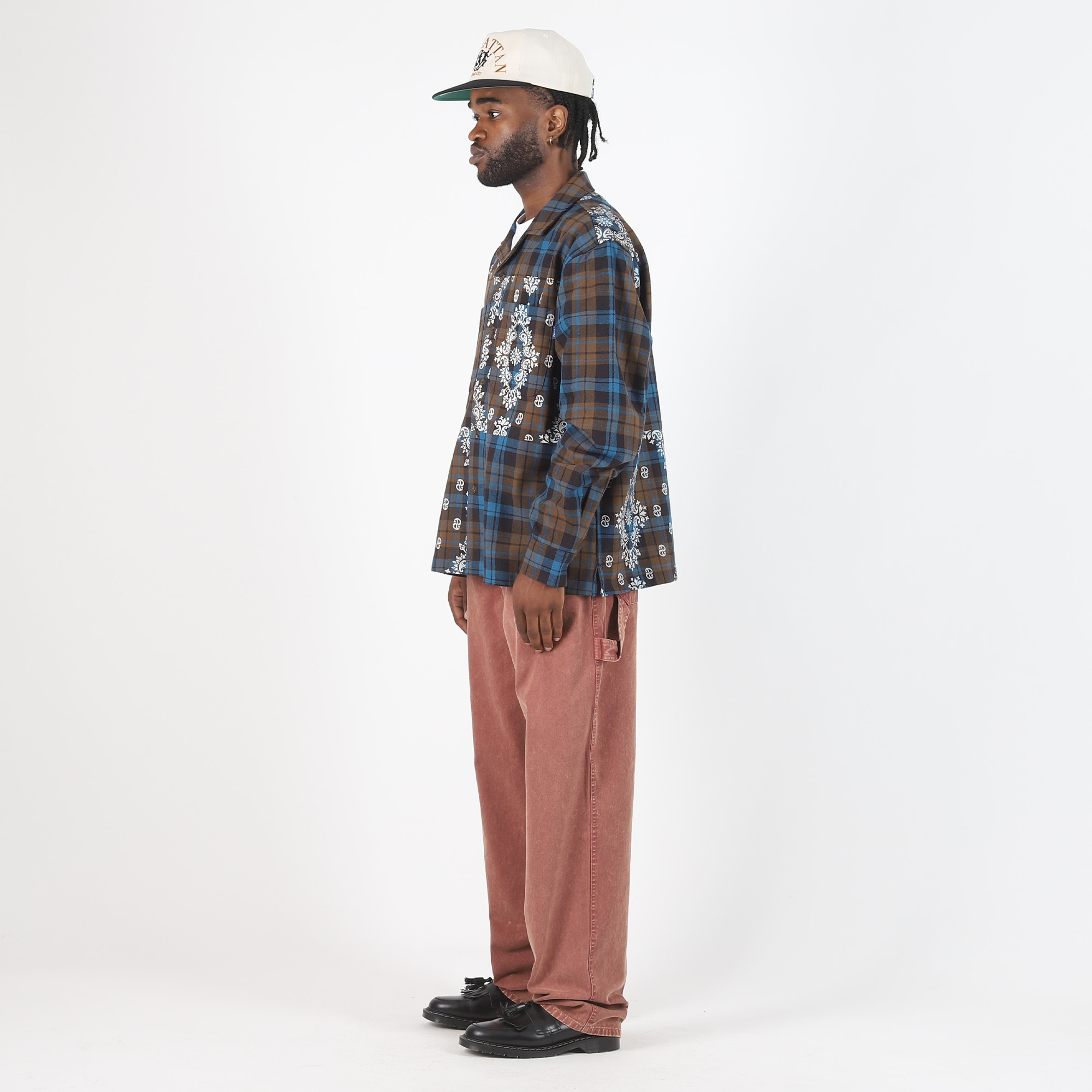 Paisley Printed Flannel Shirt - Brown product photo