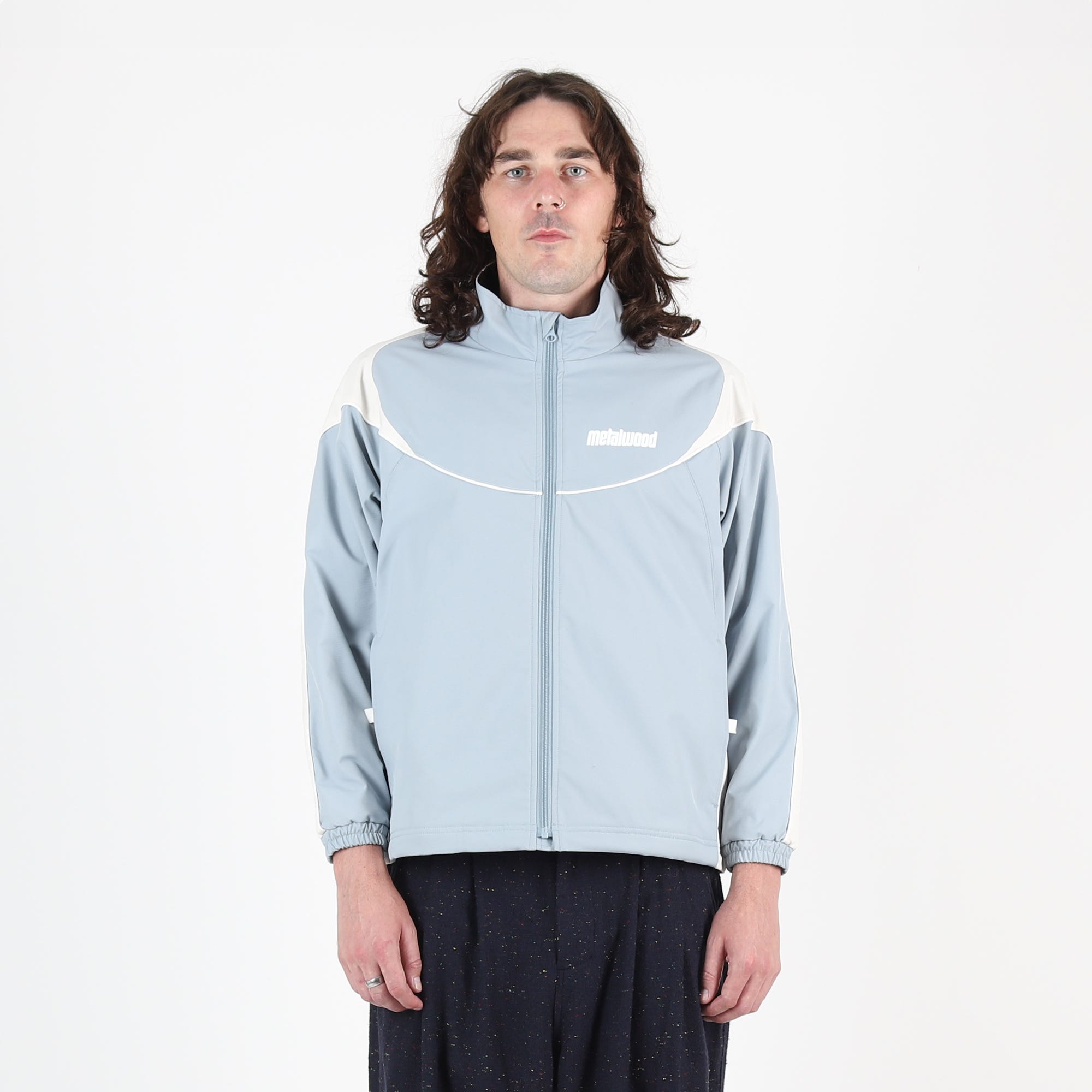Paneled Track Jacket Powder Blue