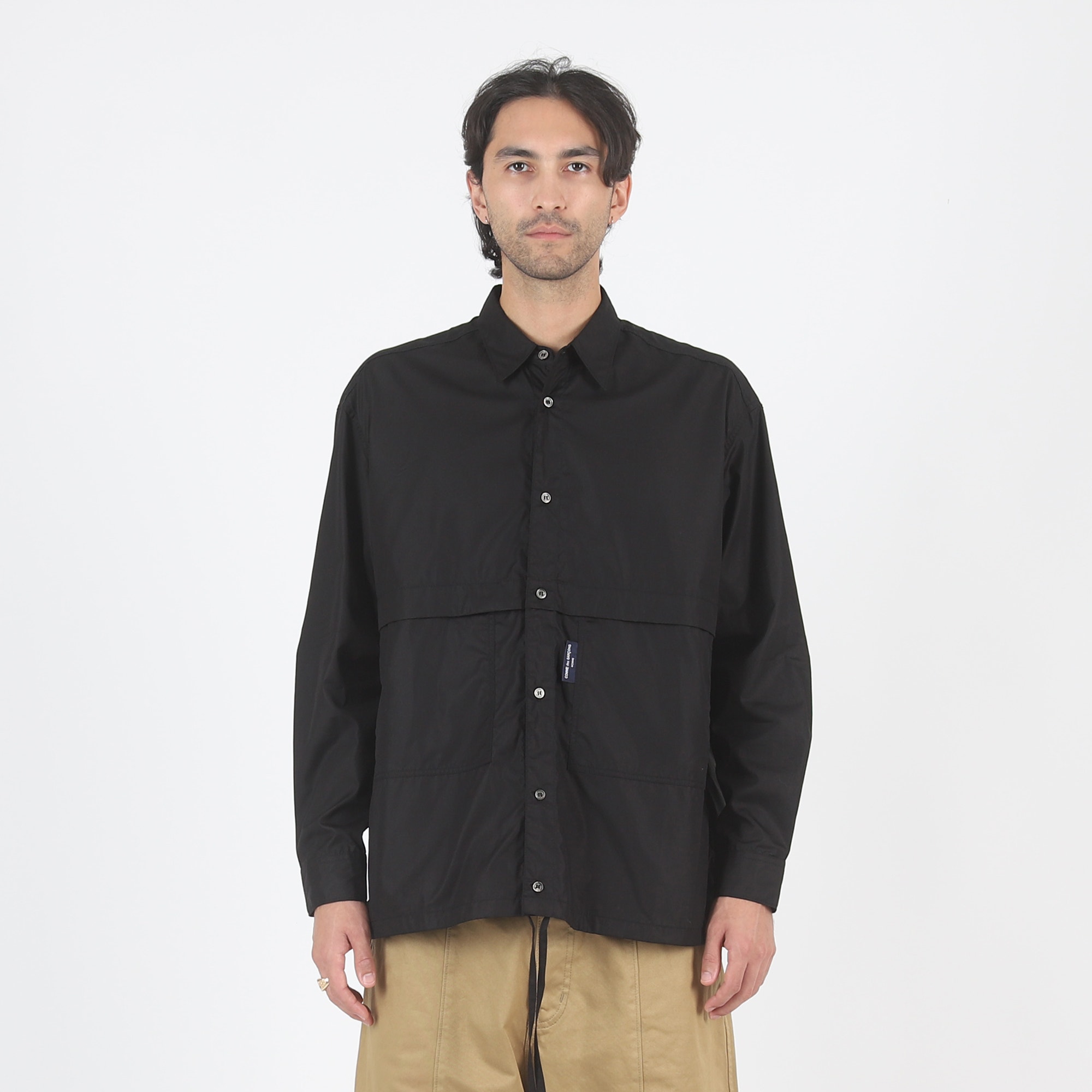 Cotton Broad L/S Shirt - Black product photo