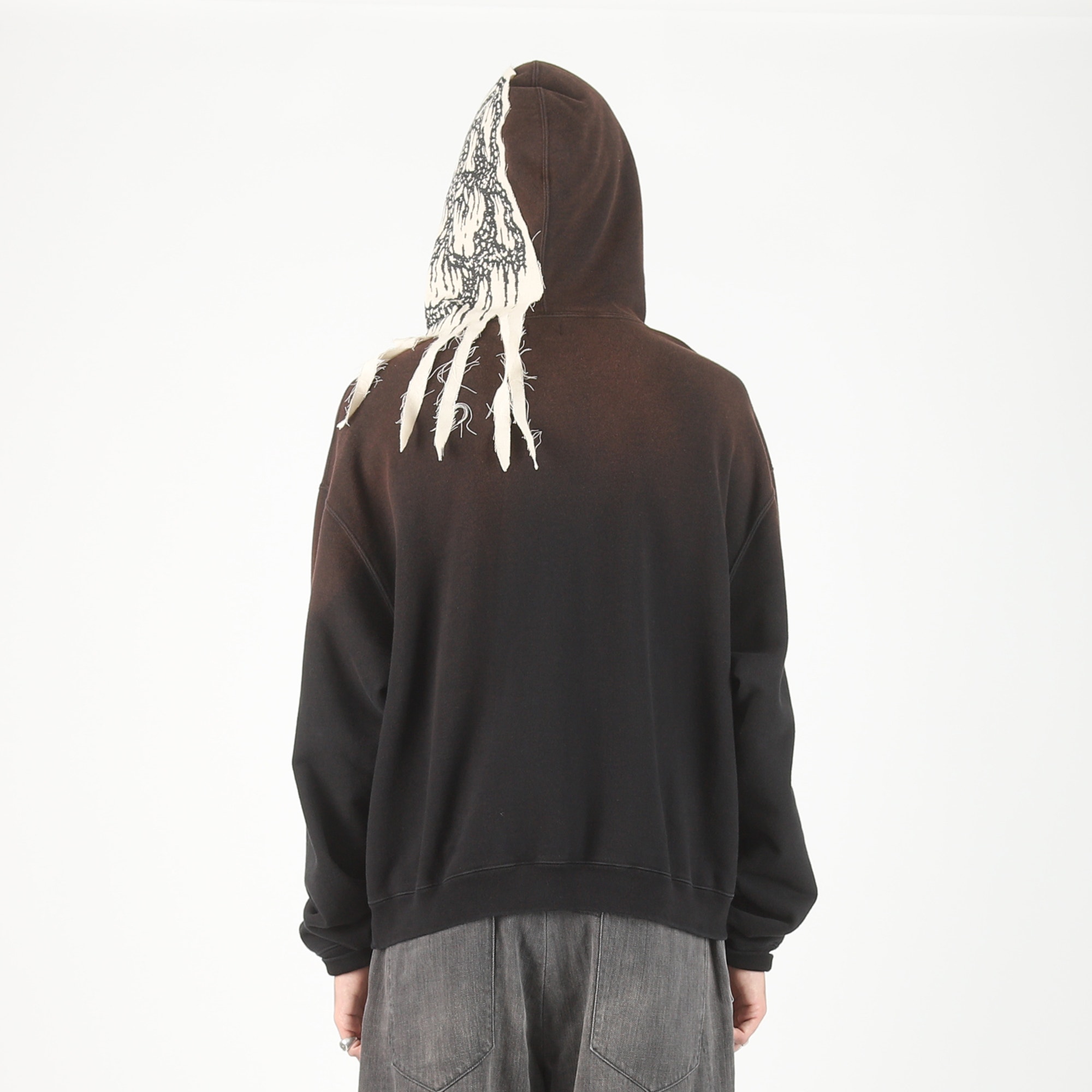 Punk Patch 1/4 Zip Pullover Hoodie - Black product photo