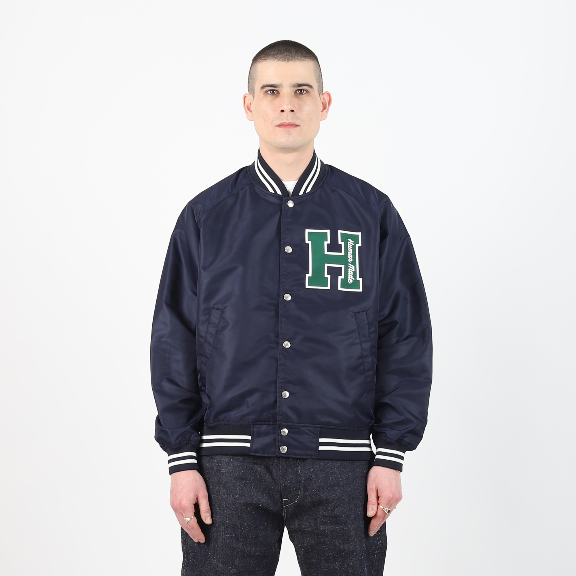 Nylon Stadium Jacket - Navy product photo