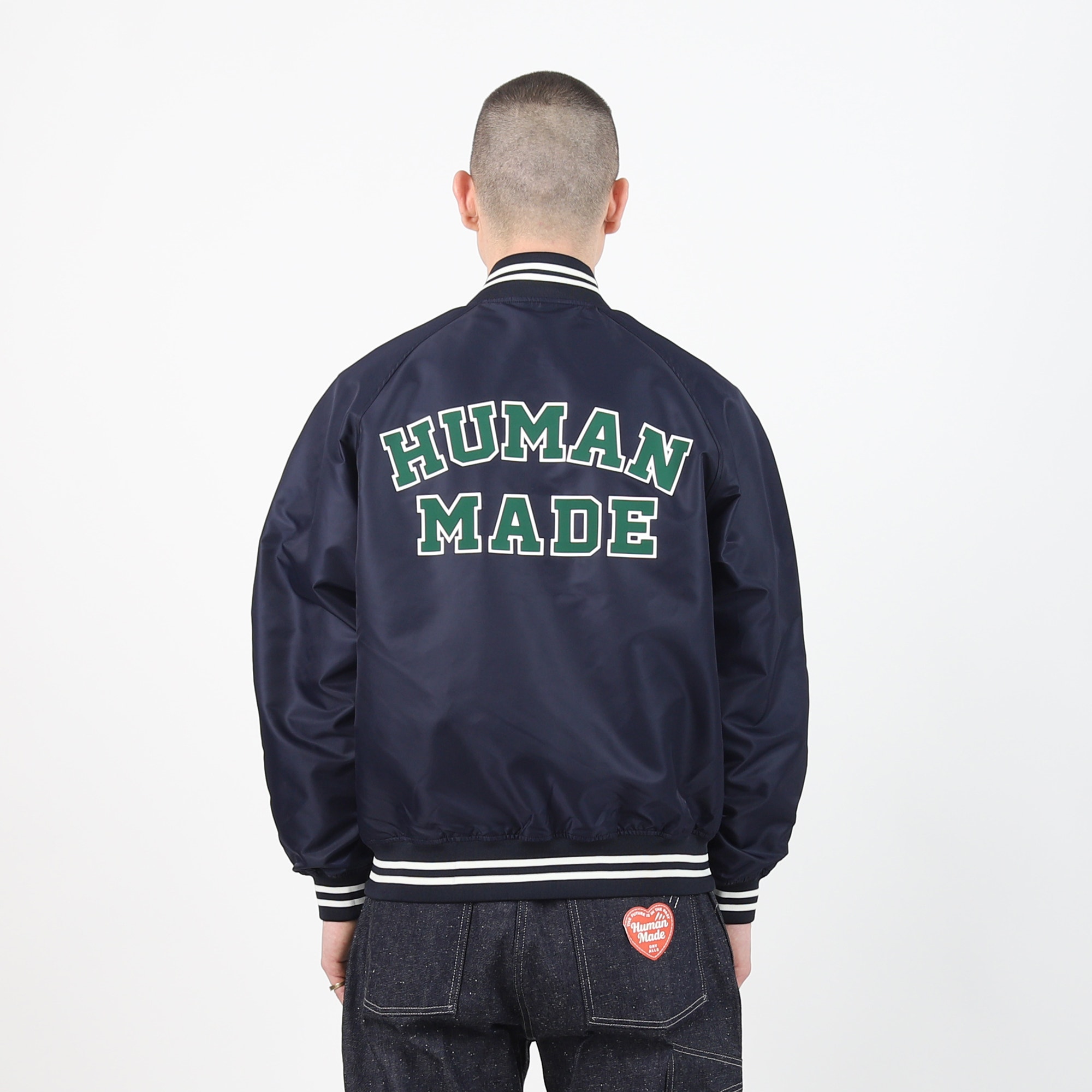 Nylon Stadium Jacket - Navy product photo