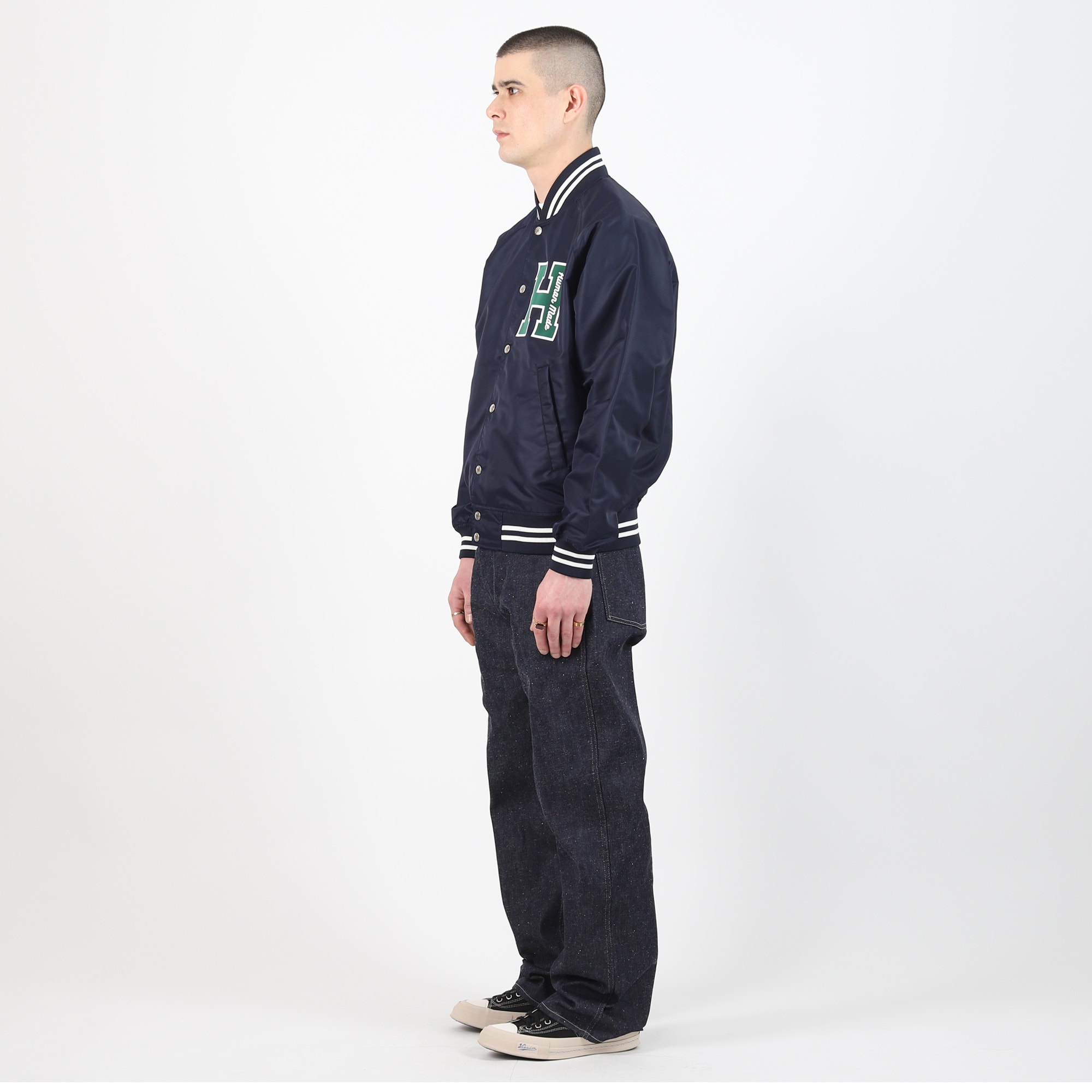Nylon Stadium Jacket - Navy product photo