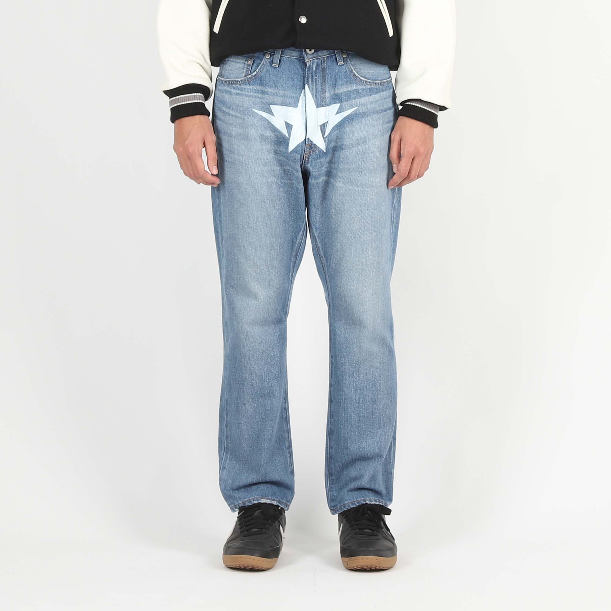 Twin Sta Relaxed Fit Denim Pants - Light Indigo product photo