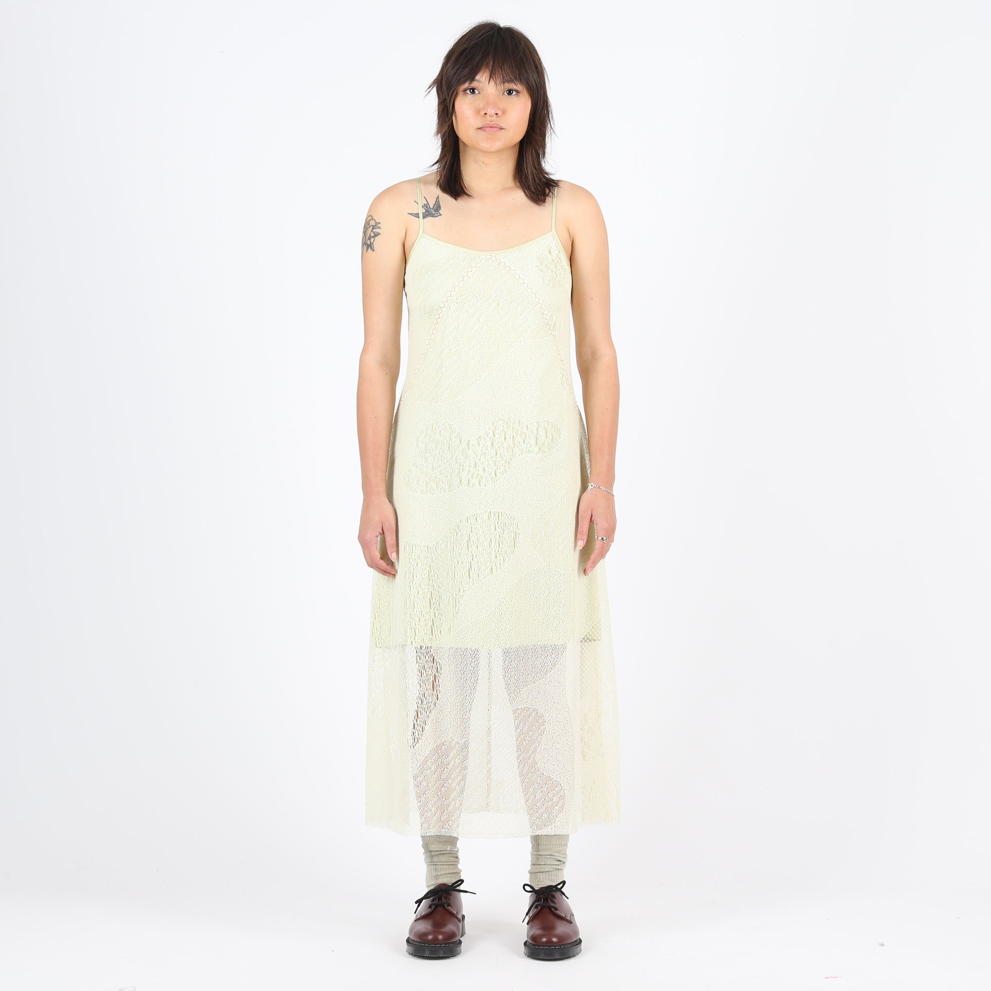 Engineered Cloud Mesh Slip Dress - Natural product photo