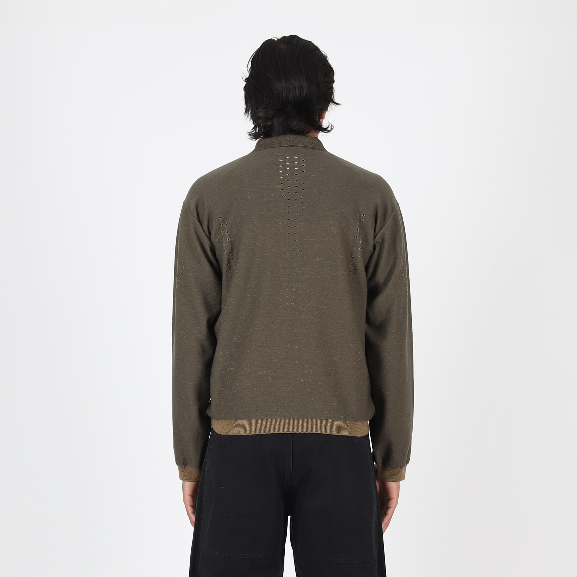 Merino Polo - Military Green product photo