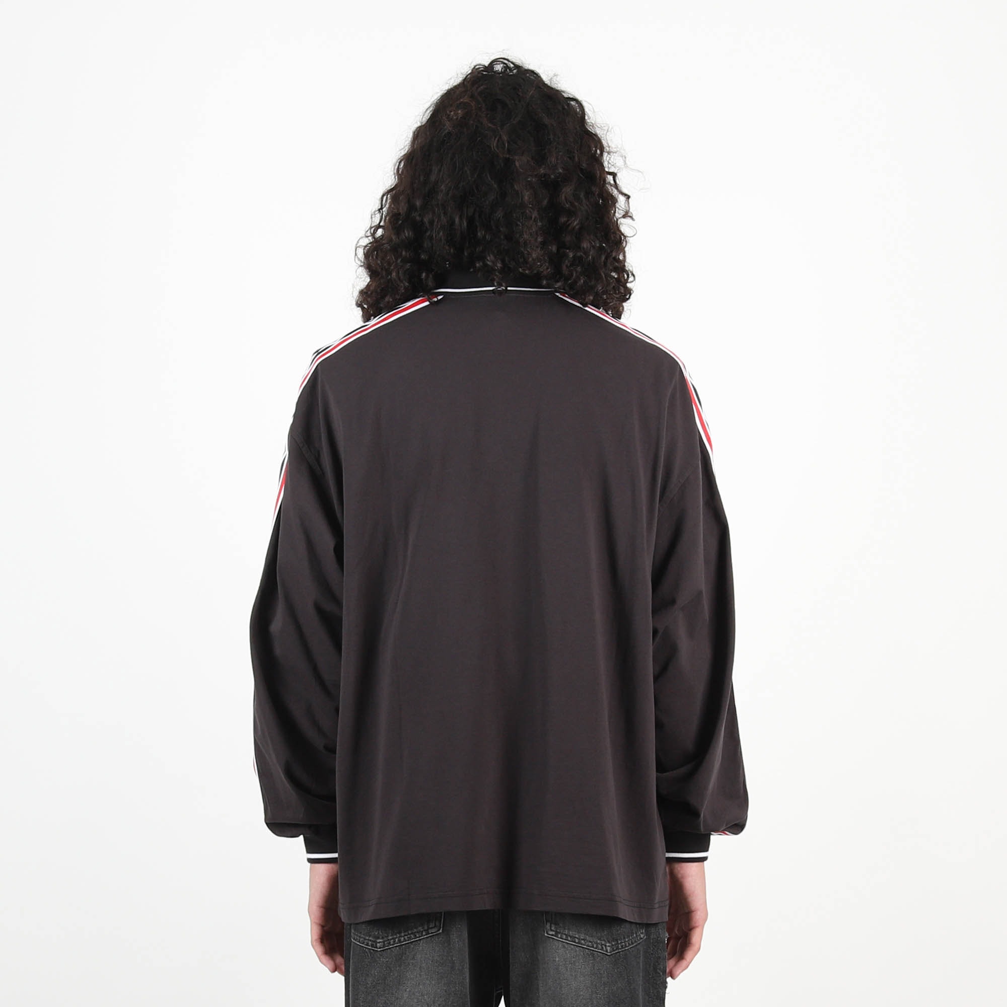 Taped Polo Washed T-Shirt - Black product photo