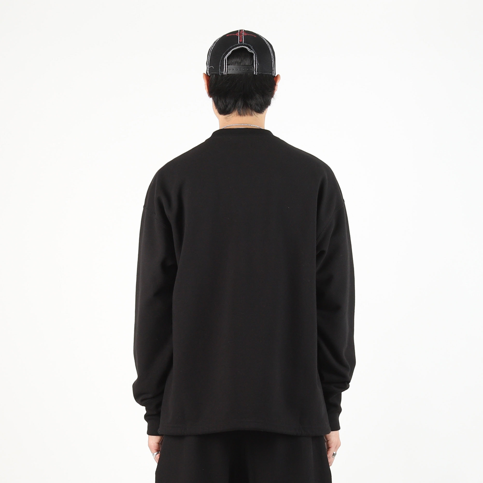 Heart Pup Drawstring Crew - Black product photo