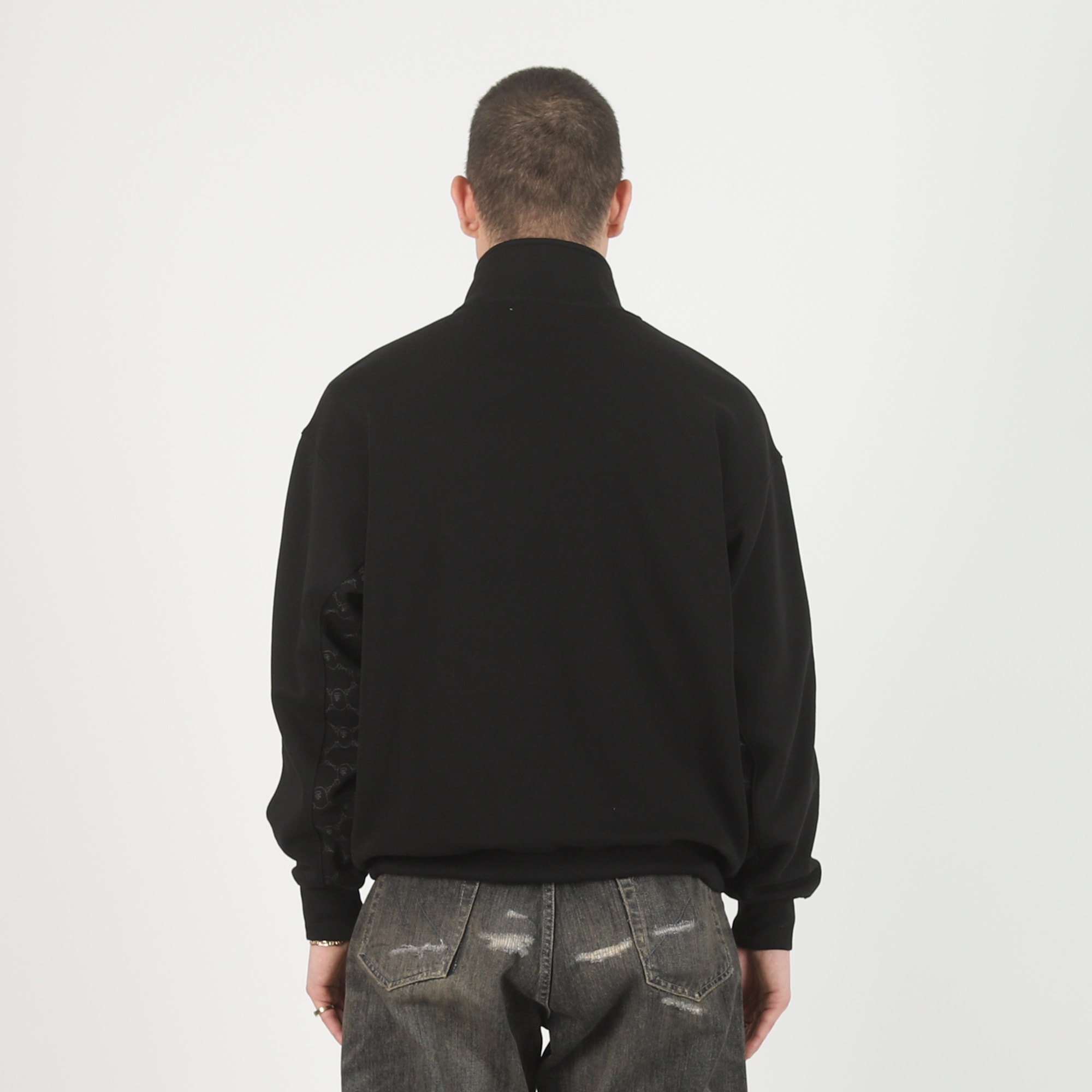 College Monogram Logo Half Zip Sweatshirt - Black product photo