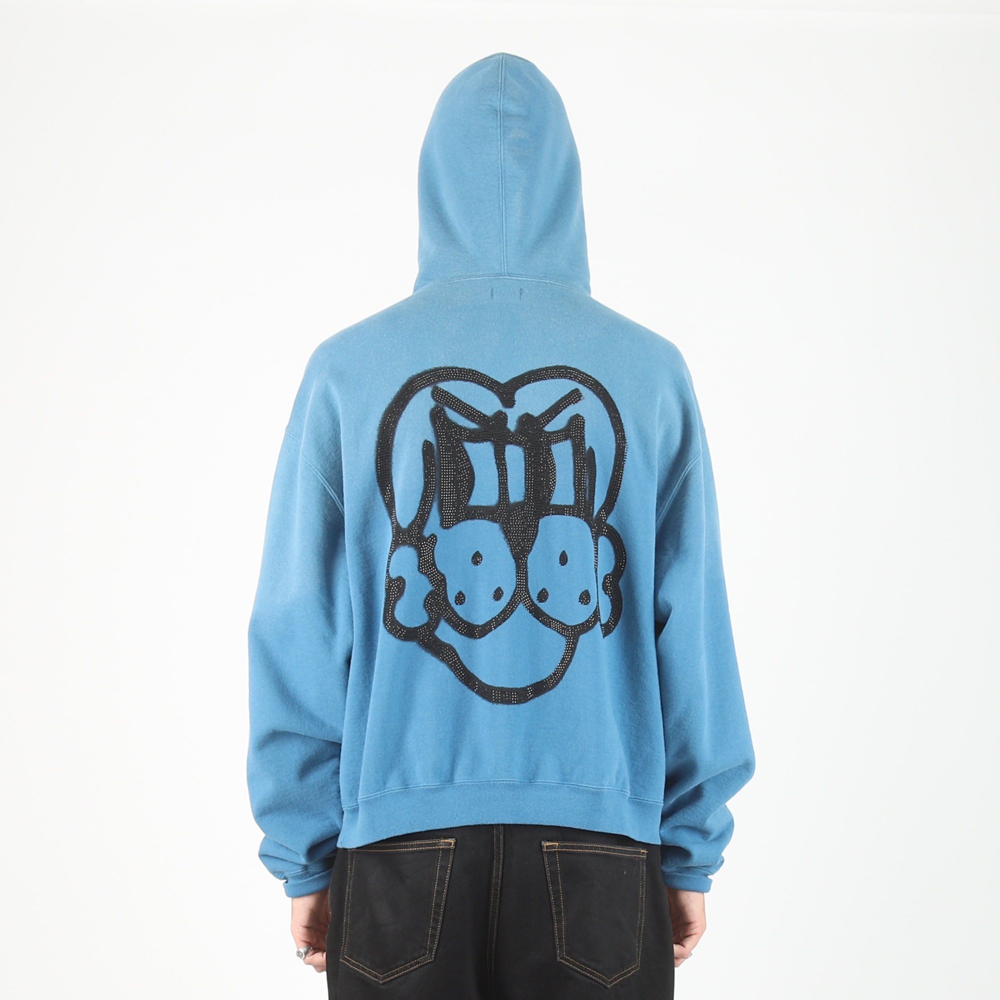 Shiny Finesse Pup 1/4 Zip Pullover - Washed Blue product photo