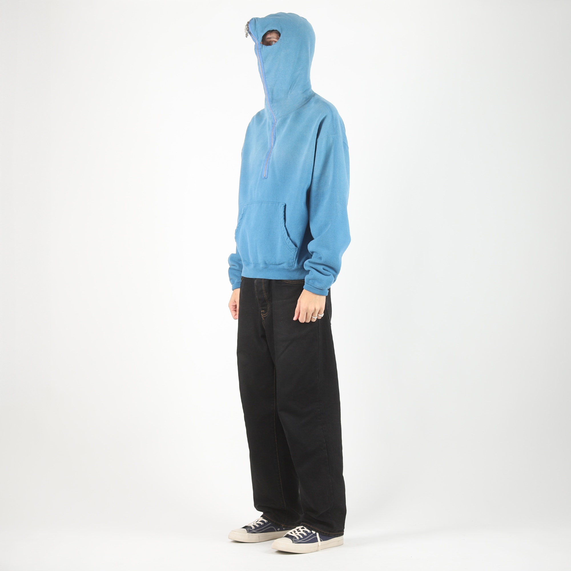 Shiny Finesse Pup 1/4 Zip Pullover - Washed Blue product photo