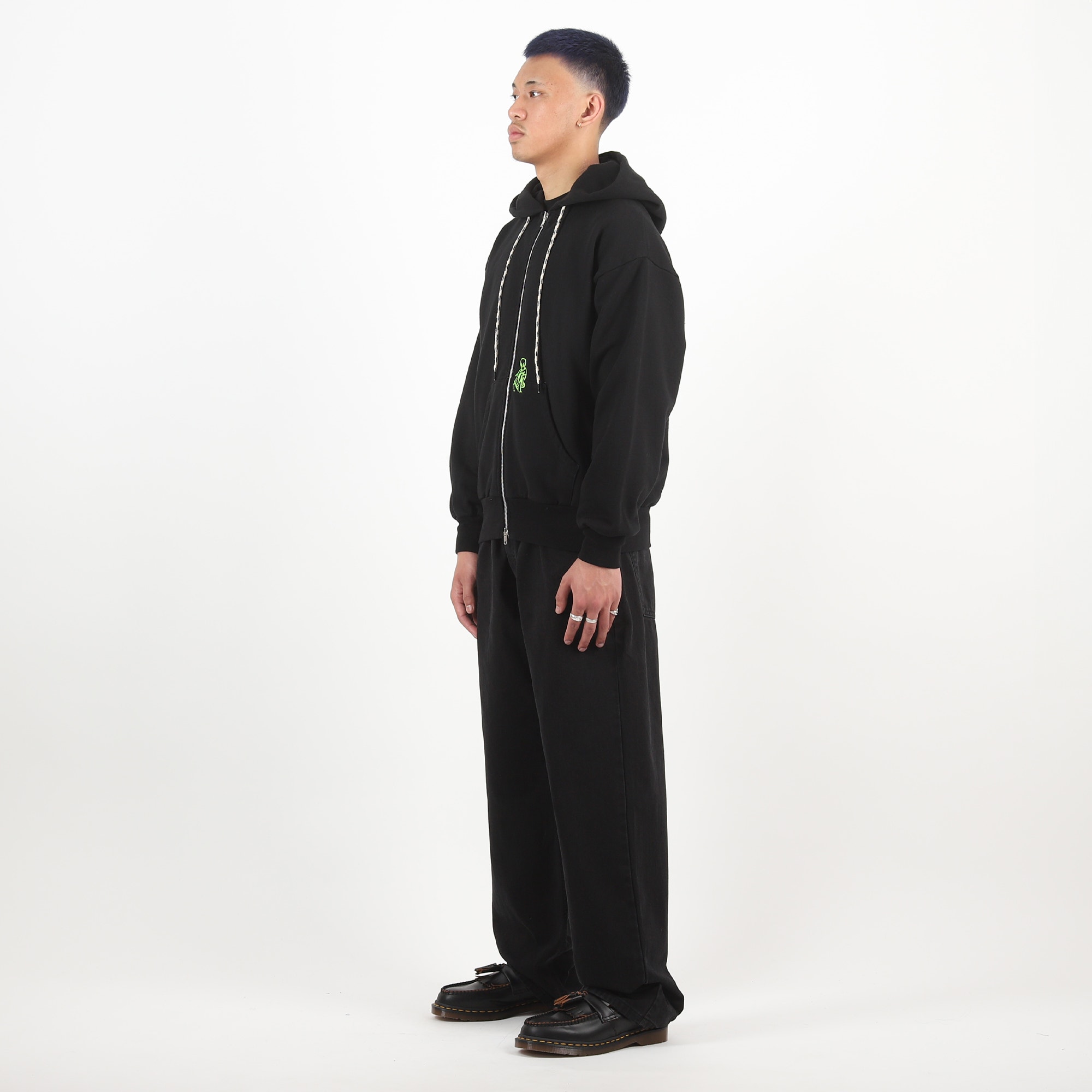 Mini Alien Zip Through Hood - Black product photo