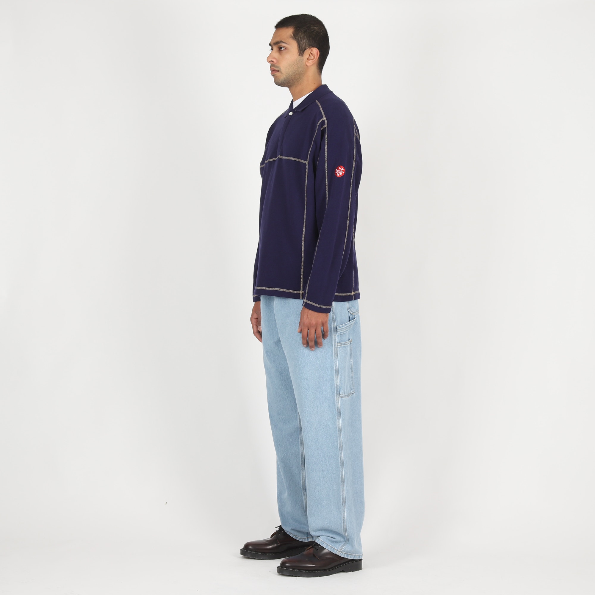 DBL Knit L/S Polo - Navy product photo