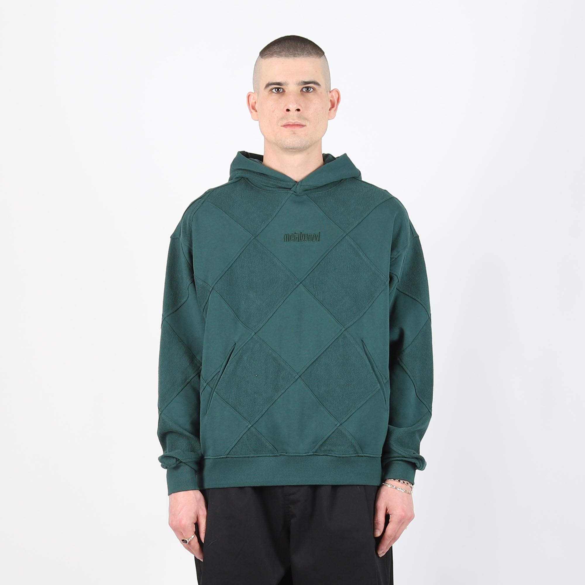 Diamond Terry Hooded Sweatshirt - Forest product photo