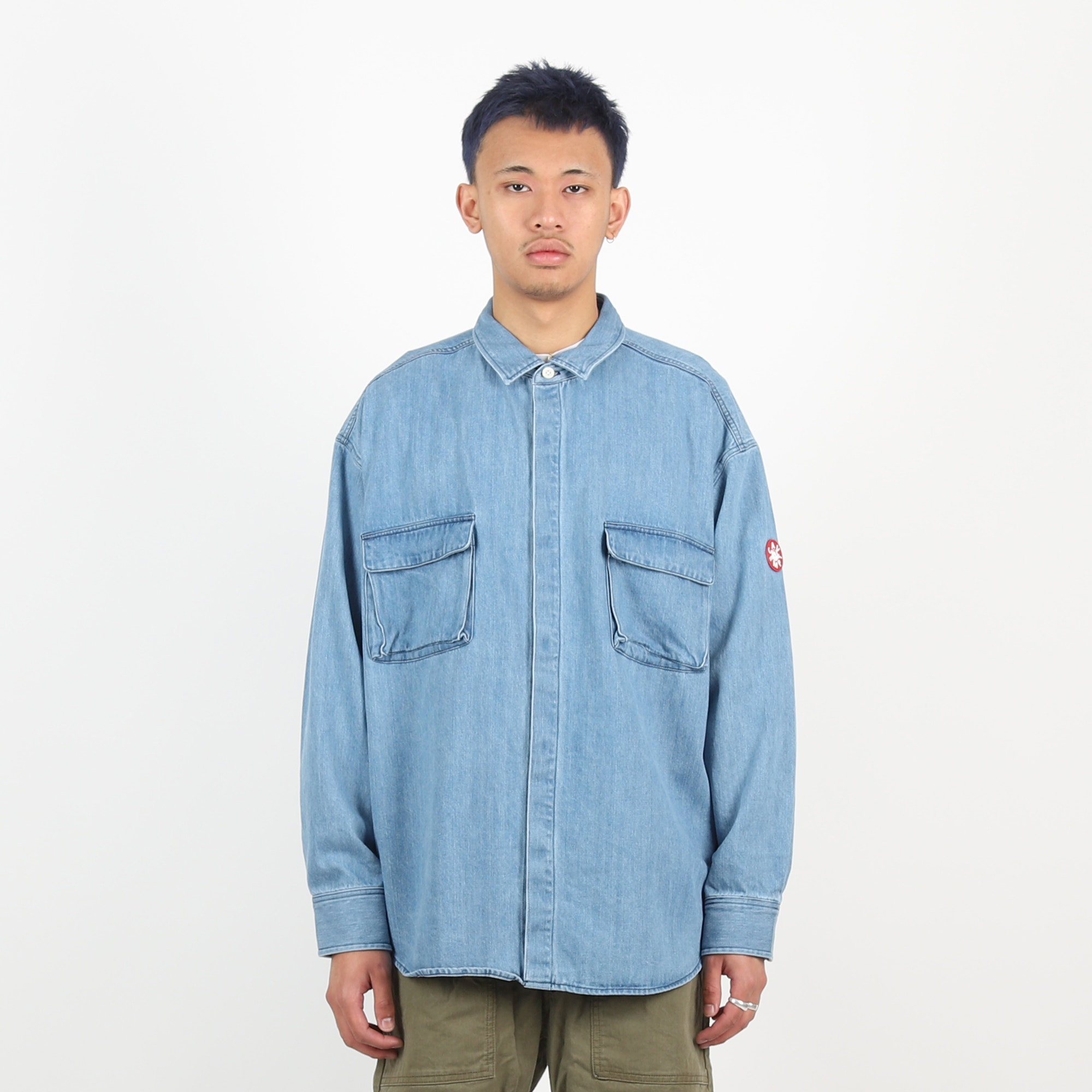 Bleached Denim Big Shirt - Indigo product photo