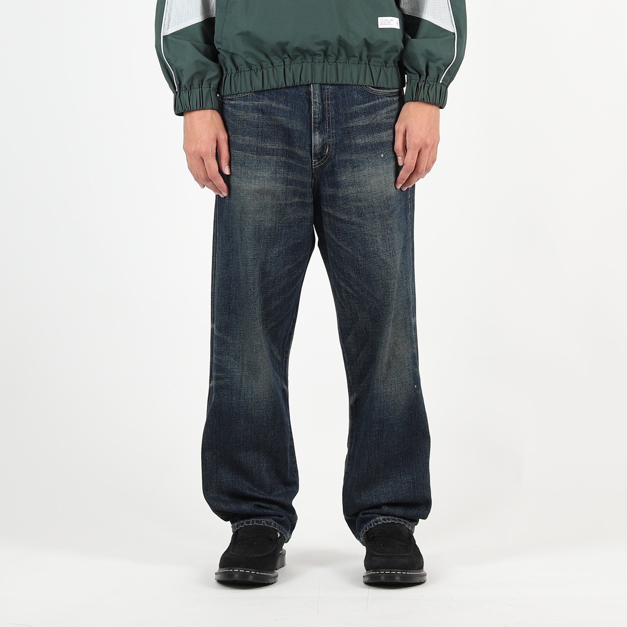 Washed Denim DP Wide Pants - Indigo product photo