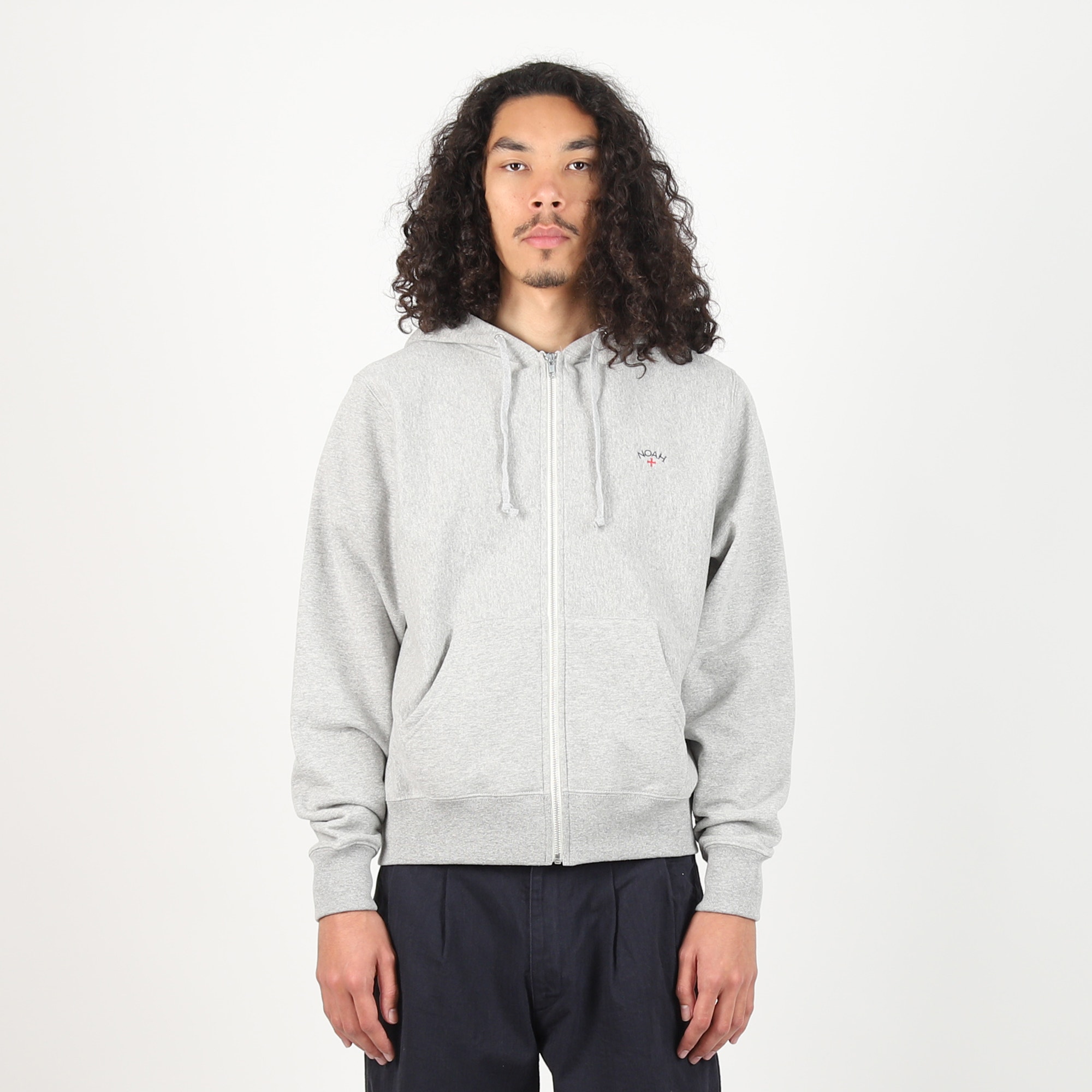 Lightweight Zip-Up Hoodie - Heather Grey product photo
