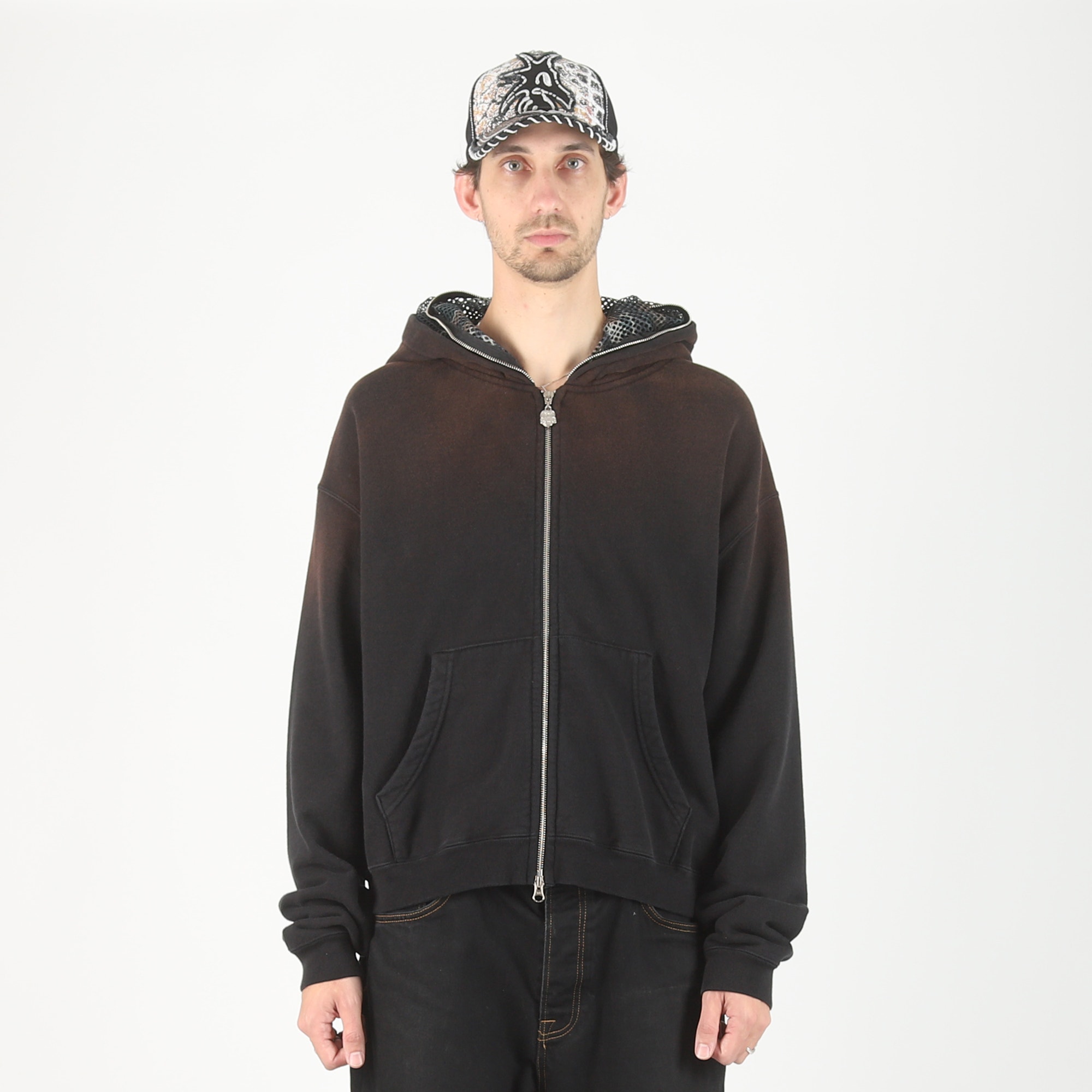 Camo Face Full Zip Hoodie - Black product photo