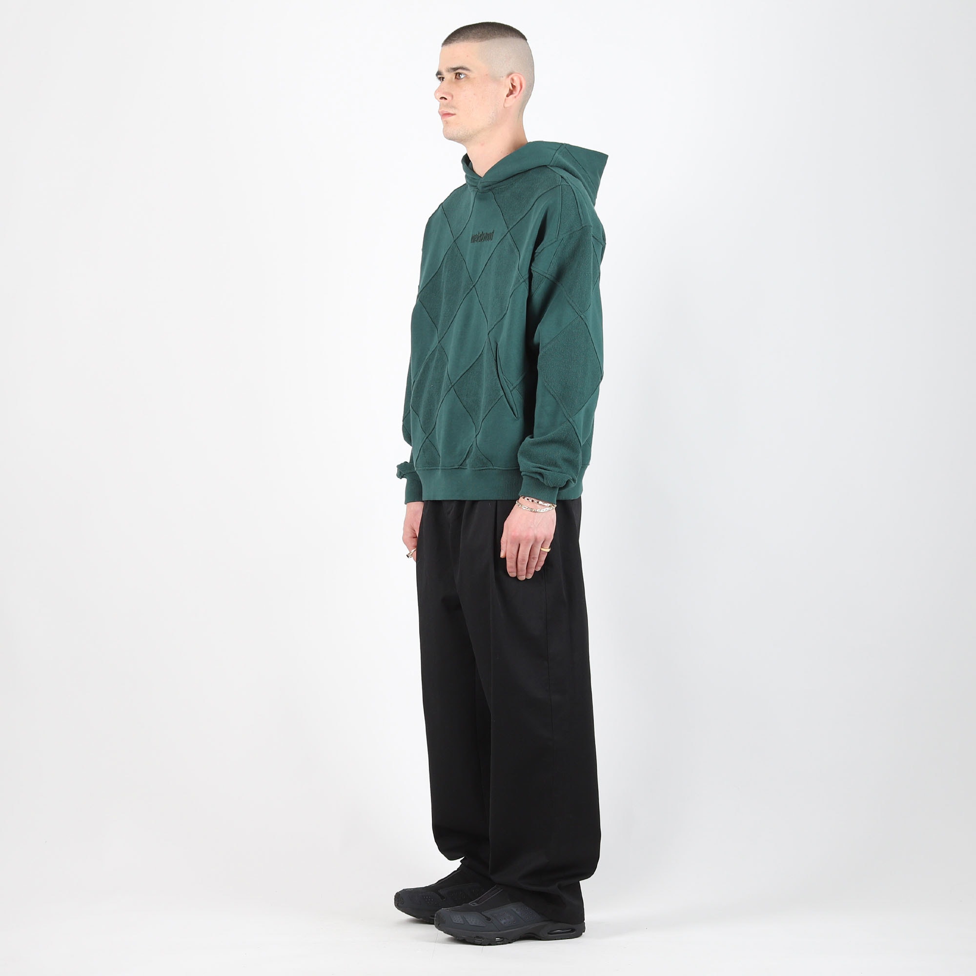 Diamond Terry Hooded Sweatshirt - Forest product photo