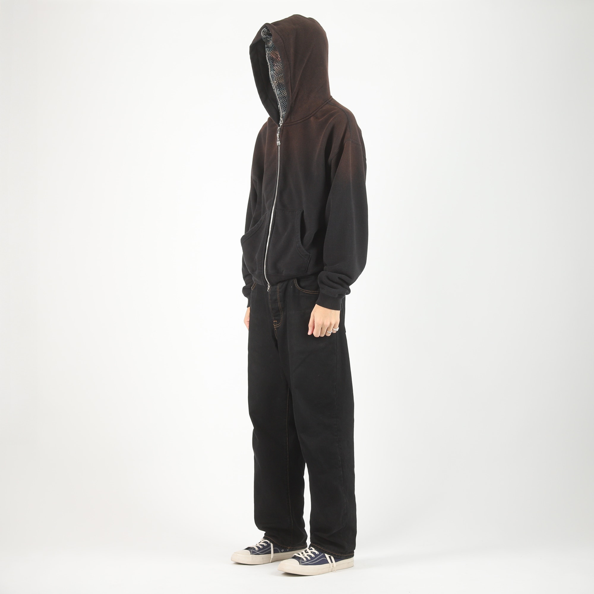 Camo Face Full Zip Hoodie - Black product photo