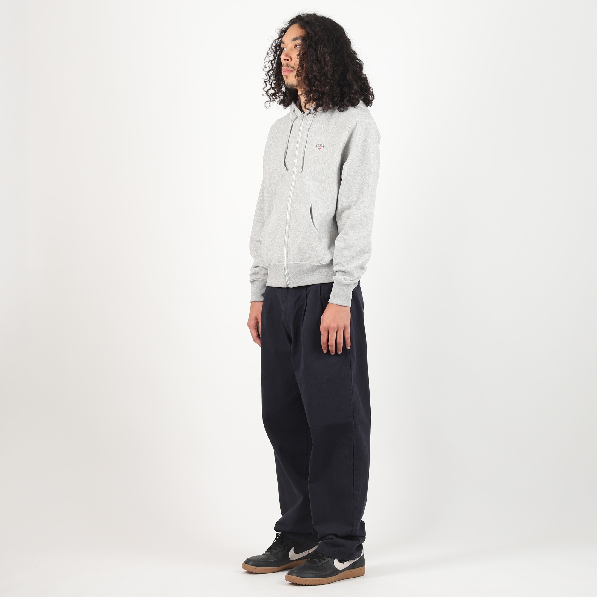 Lightweight Zip-Up Hoodie - Heather Grey product photo