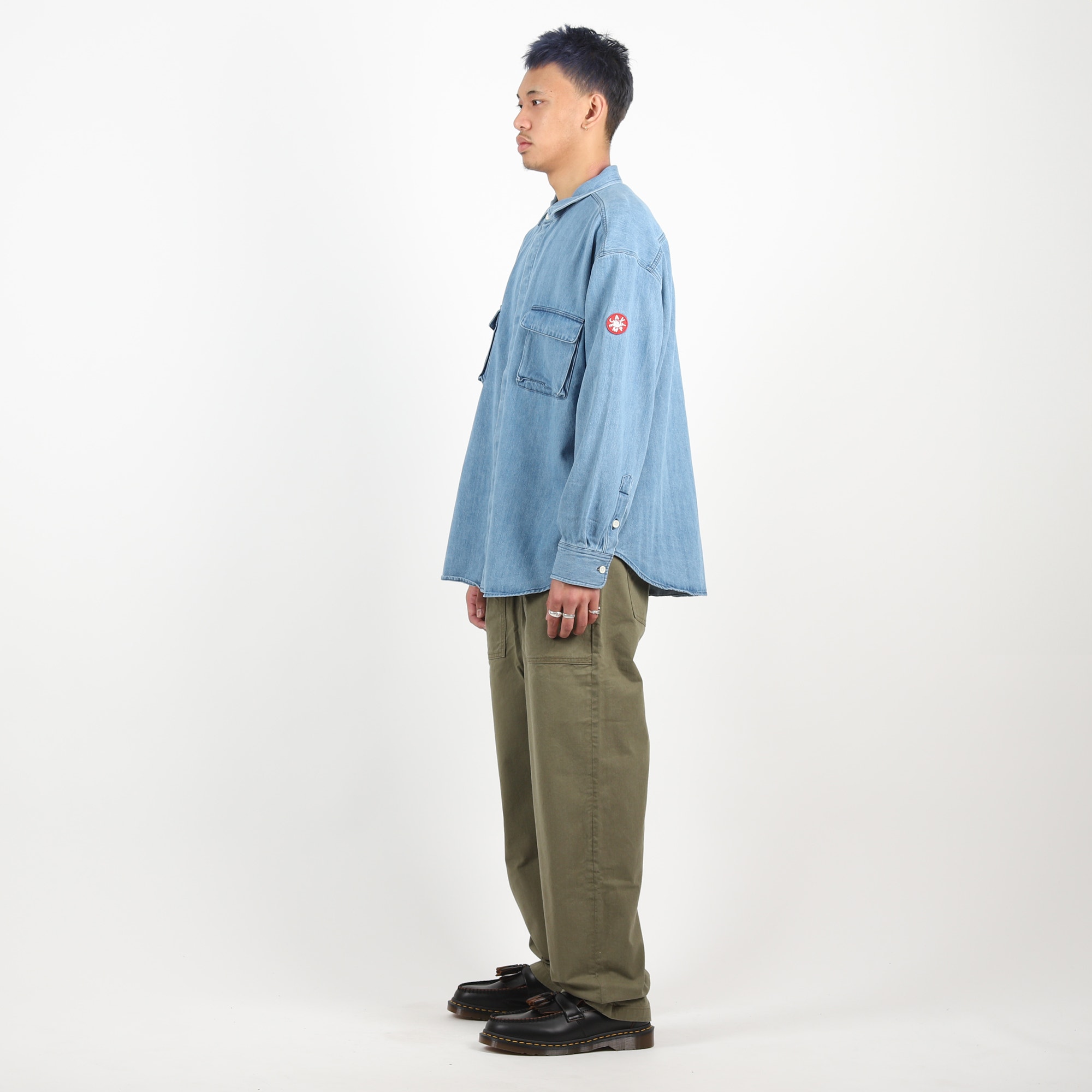 Bleached Denim Big Shirt - Indigo product photo