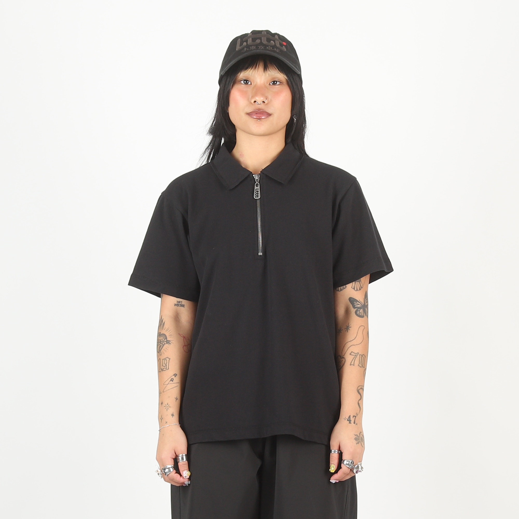 1/3 Zip Polo - Black product photo