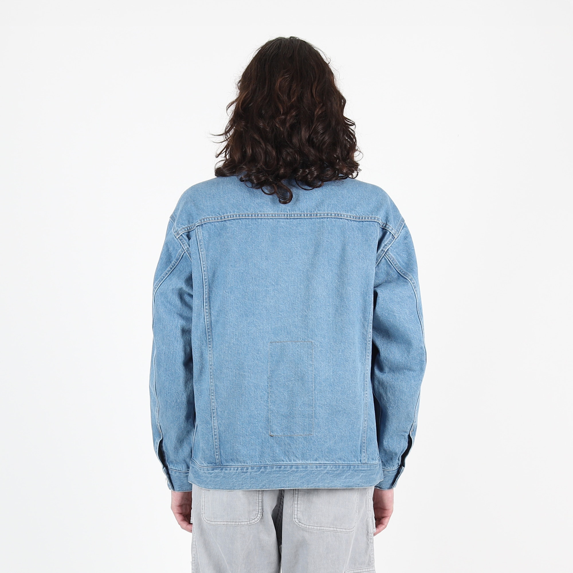 Washed Denim Zip Jacket - Indigo product photo