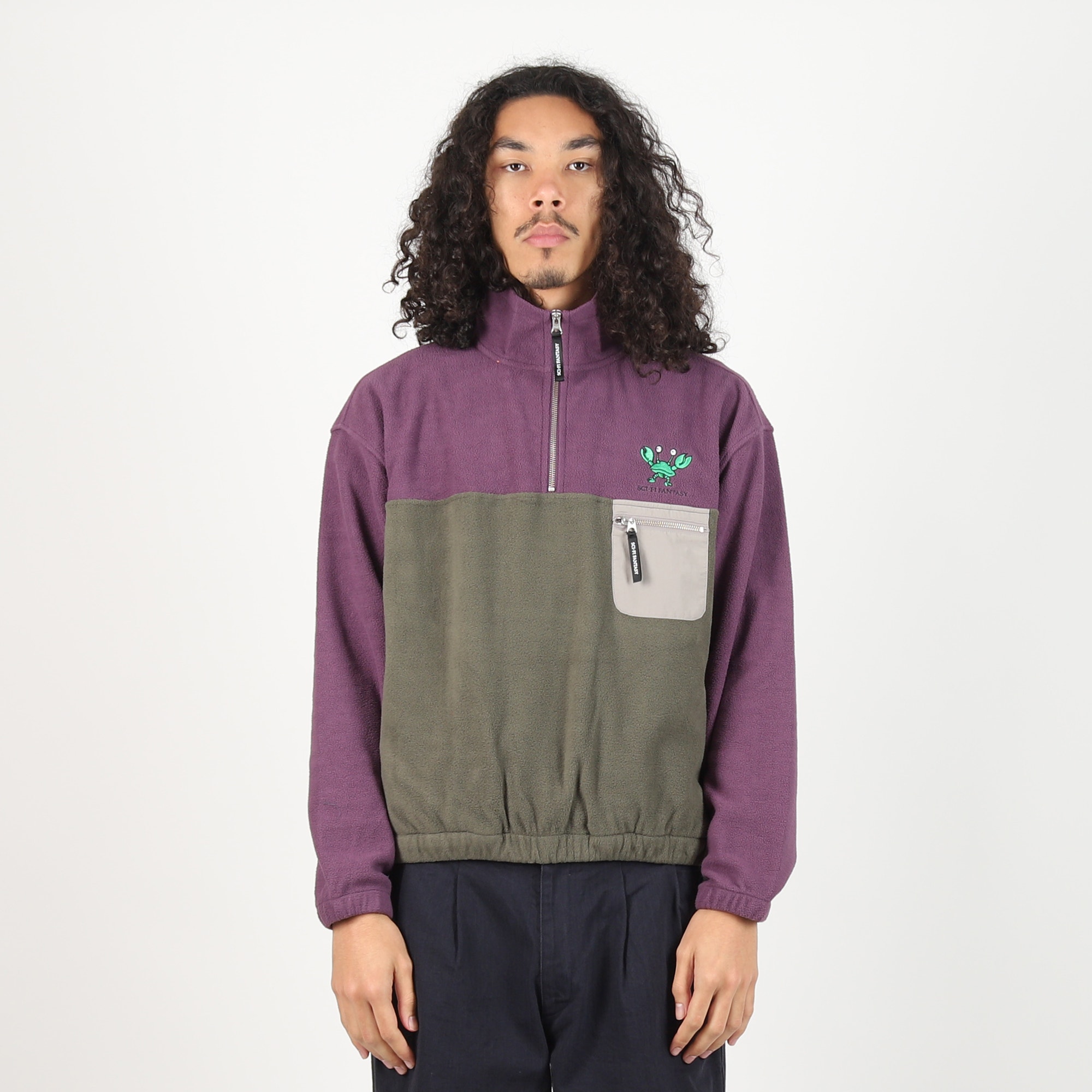 Crab Quarter Zip - Olive product photo