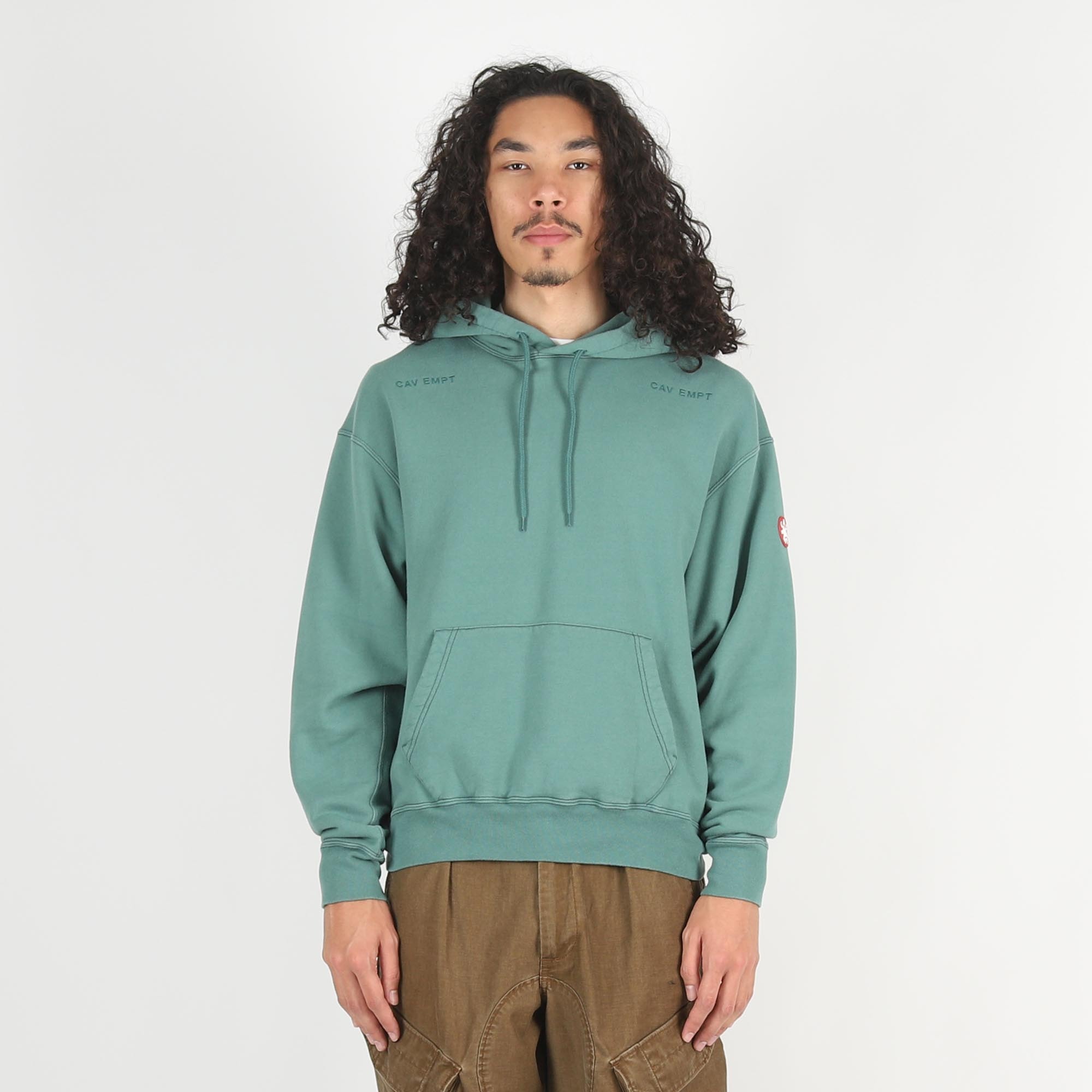 Washed District Patch Heavy Hoody - Green product photo