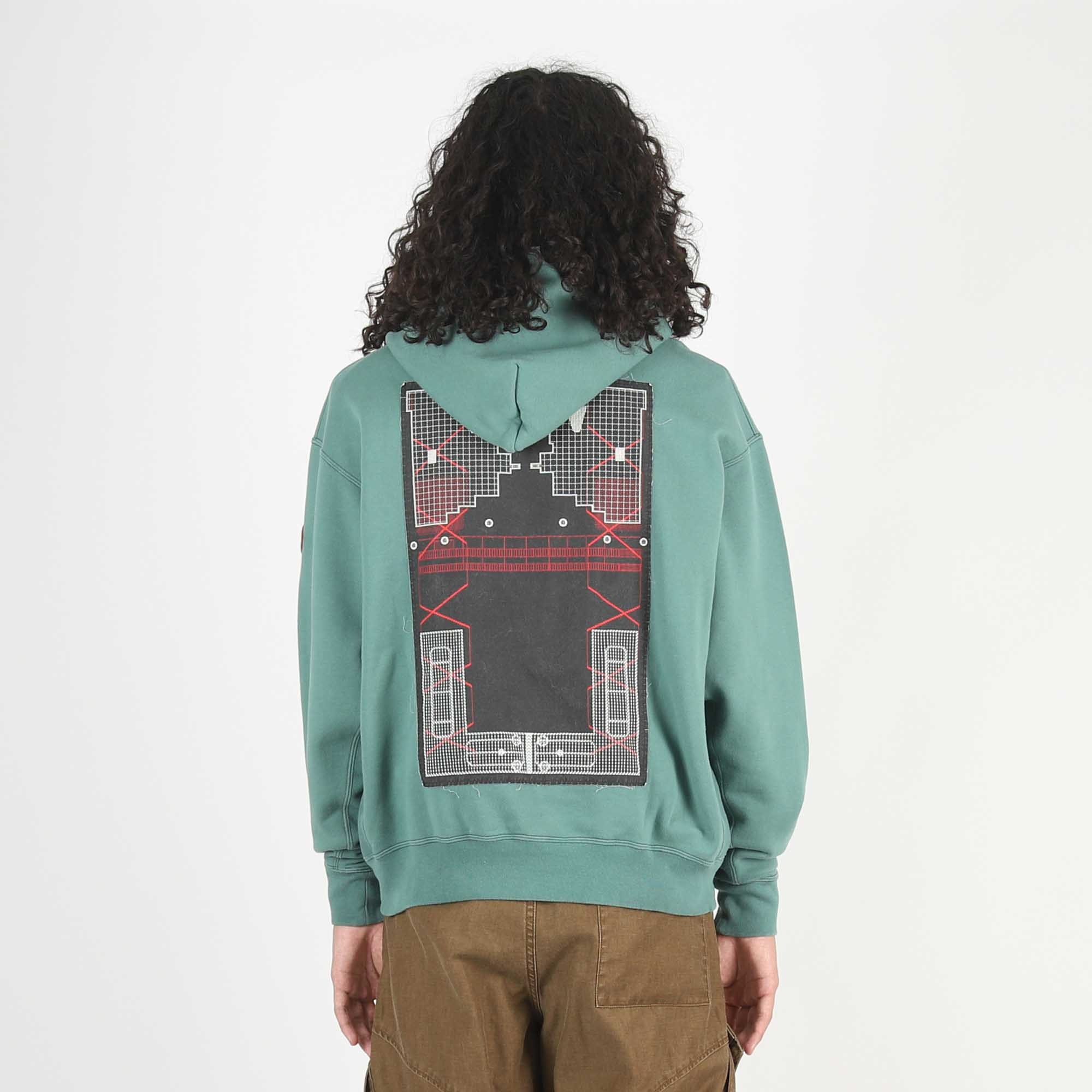 Washed District Patch Heavy Hoody - Green product photo