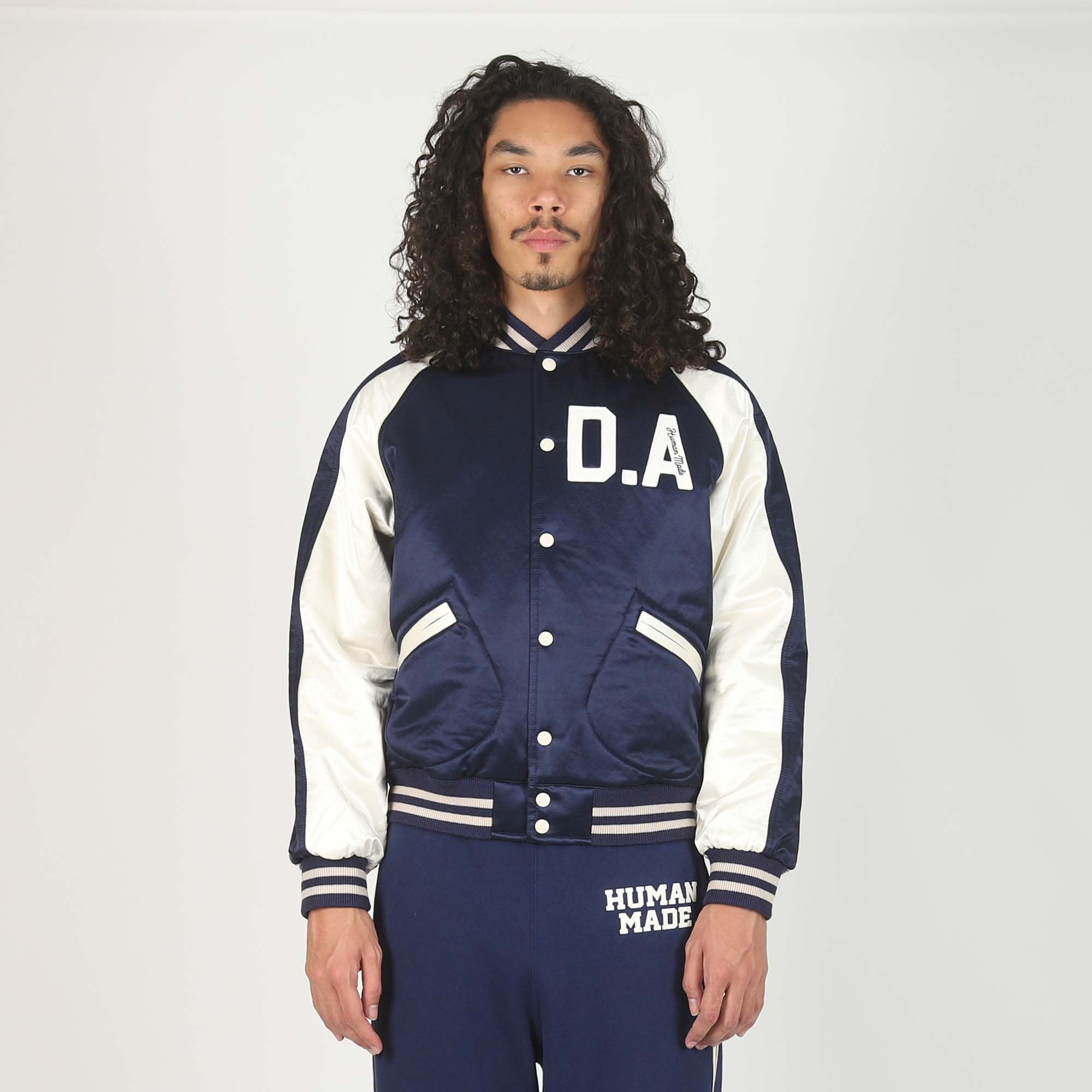 Satin Stadium Jacket - Navy product photo